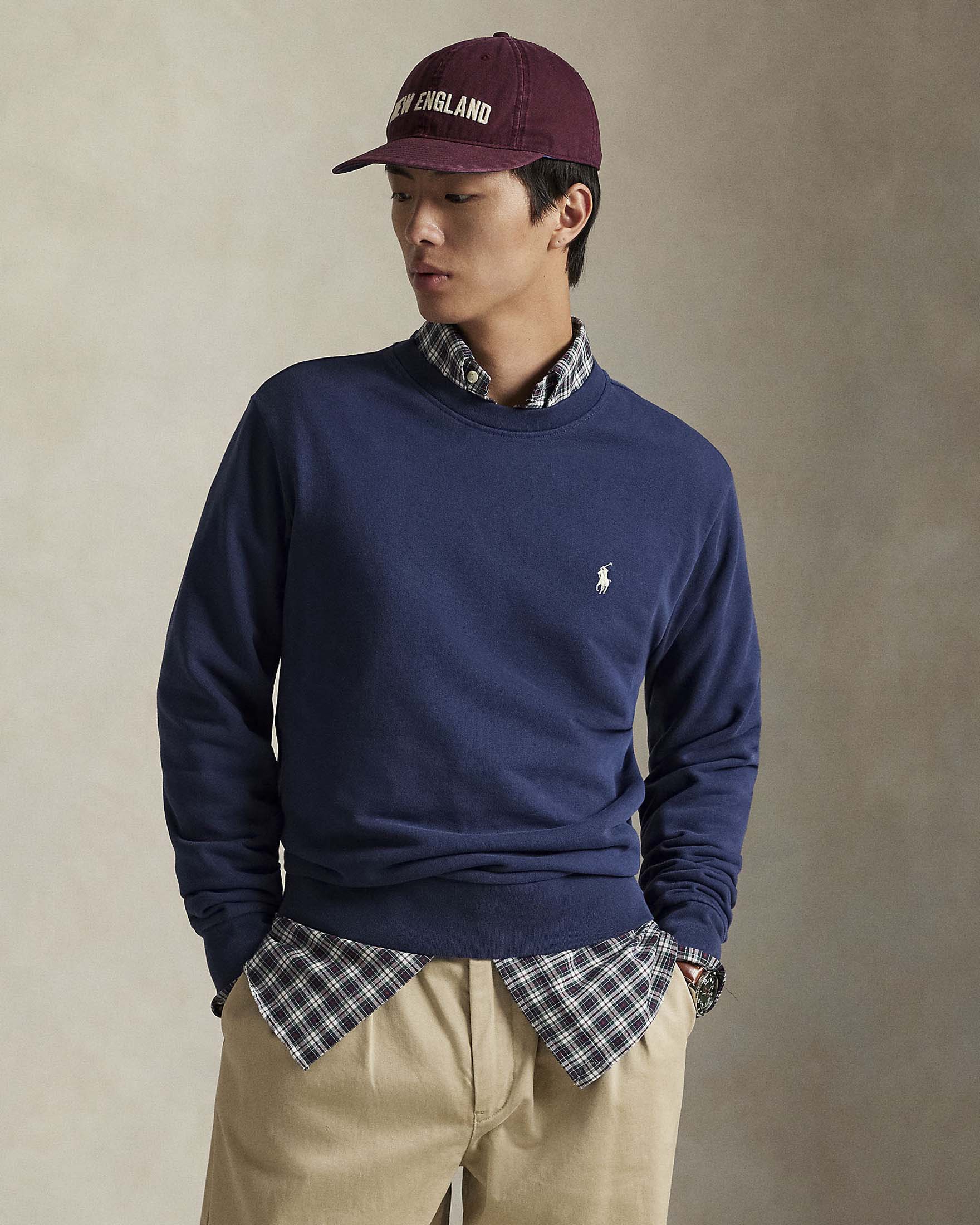 Felpa blu girocollo Polo Ralph Lauren in puro cotone image