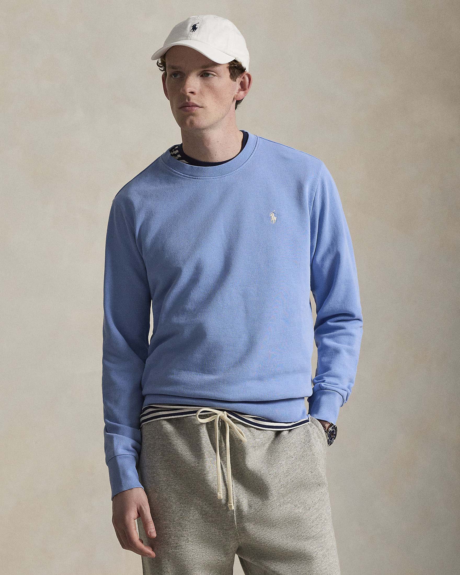 Felpa azzurra girocollo Polo Ralph Lauren in puro cotone image