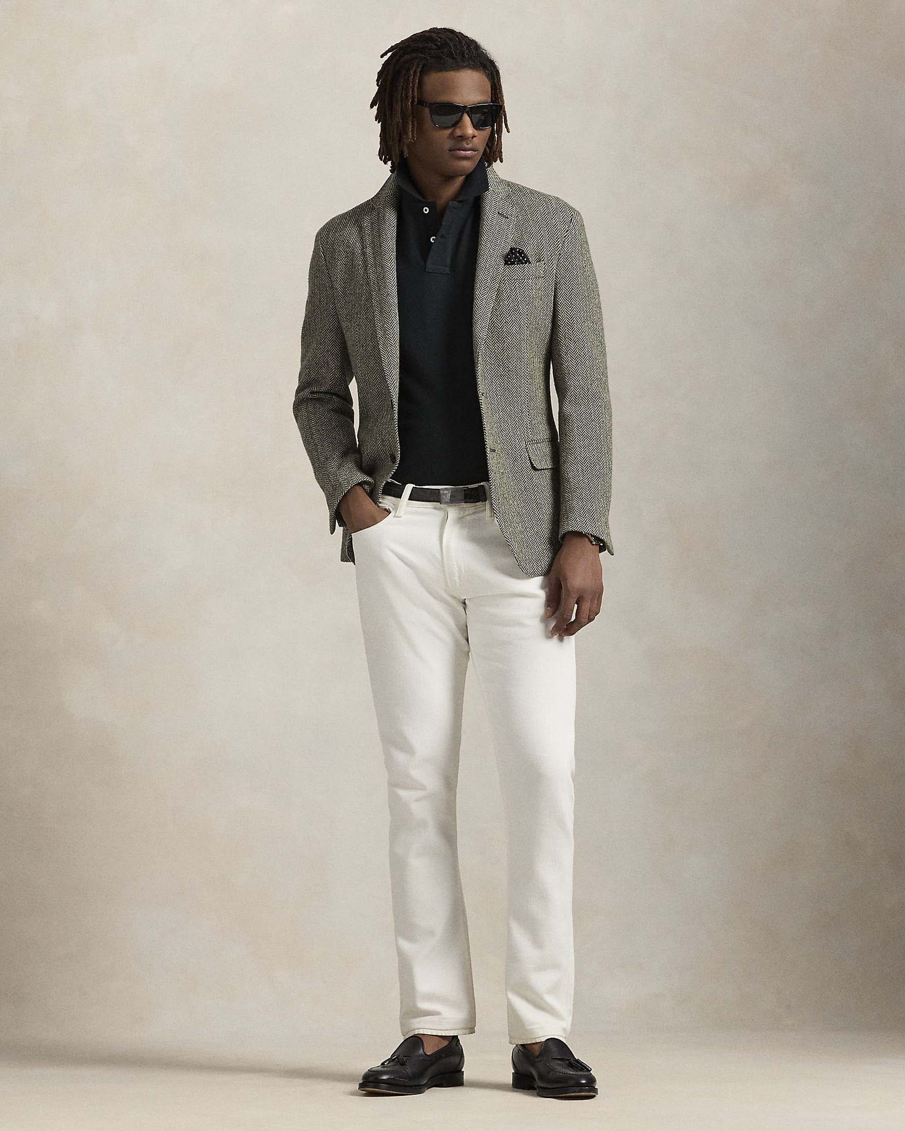 Polo nera custom slim-fit mezza manica in piquè di puro cotone