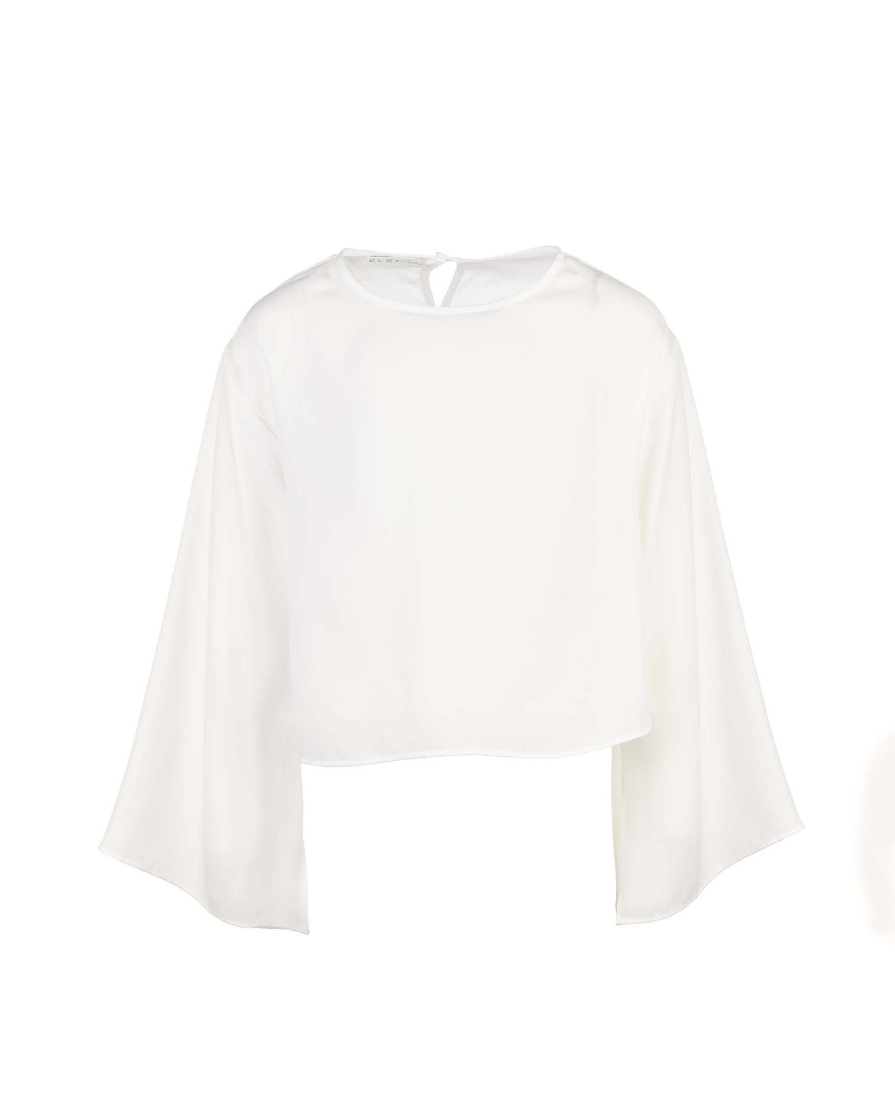 Camicia Elsy avorio in crepe con maniche tulipano