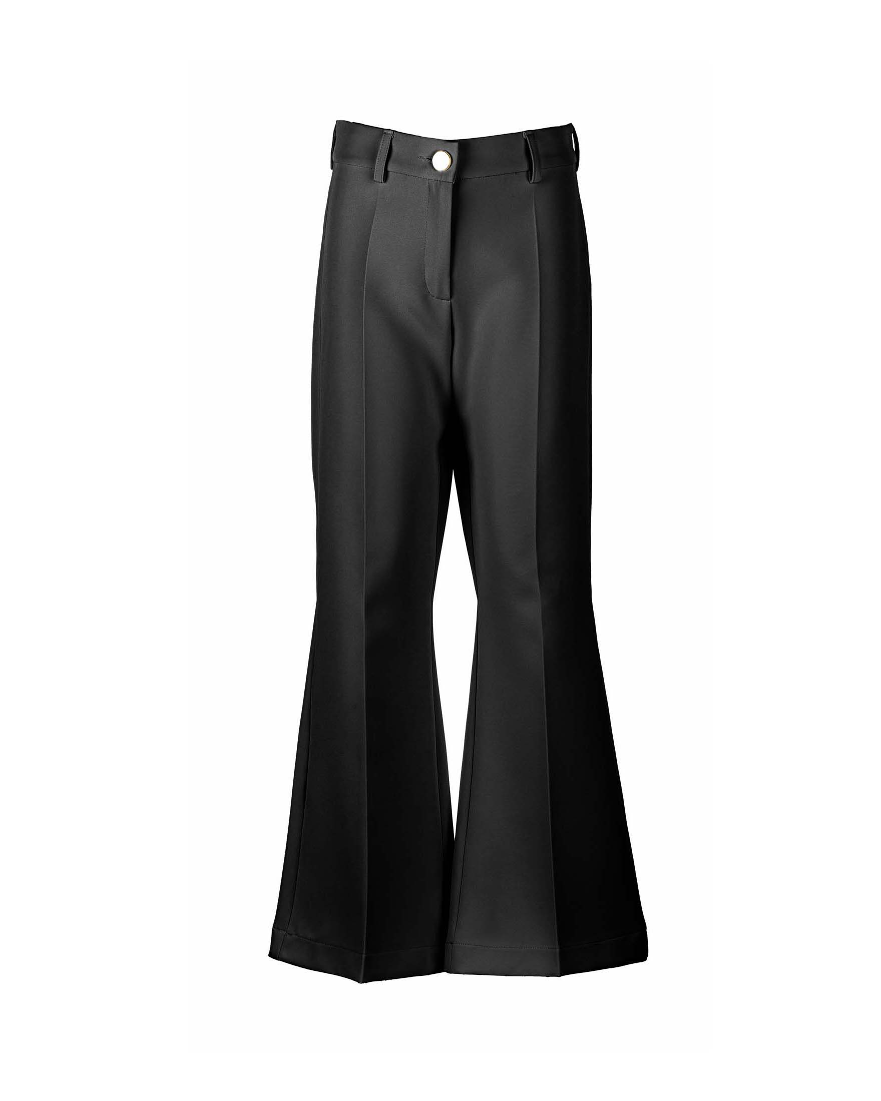 Pantalone flare Elsy nero in tessuto cady stretch