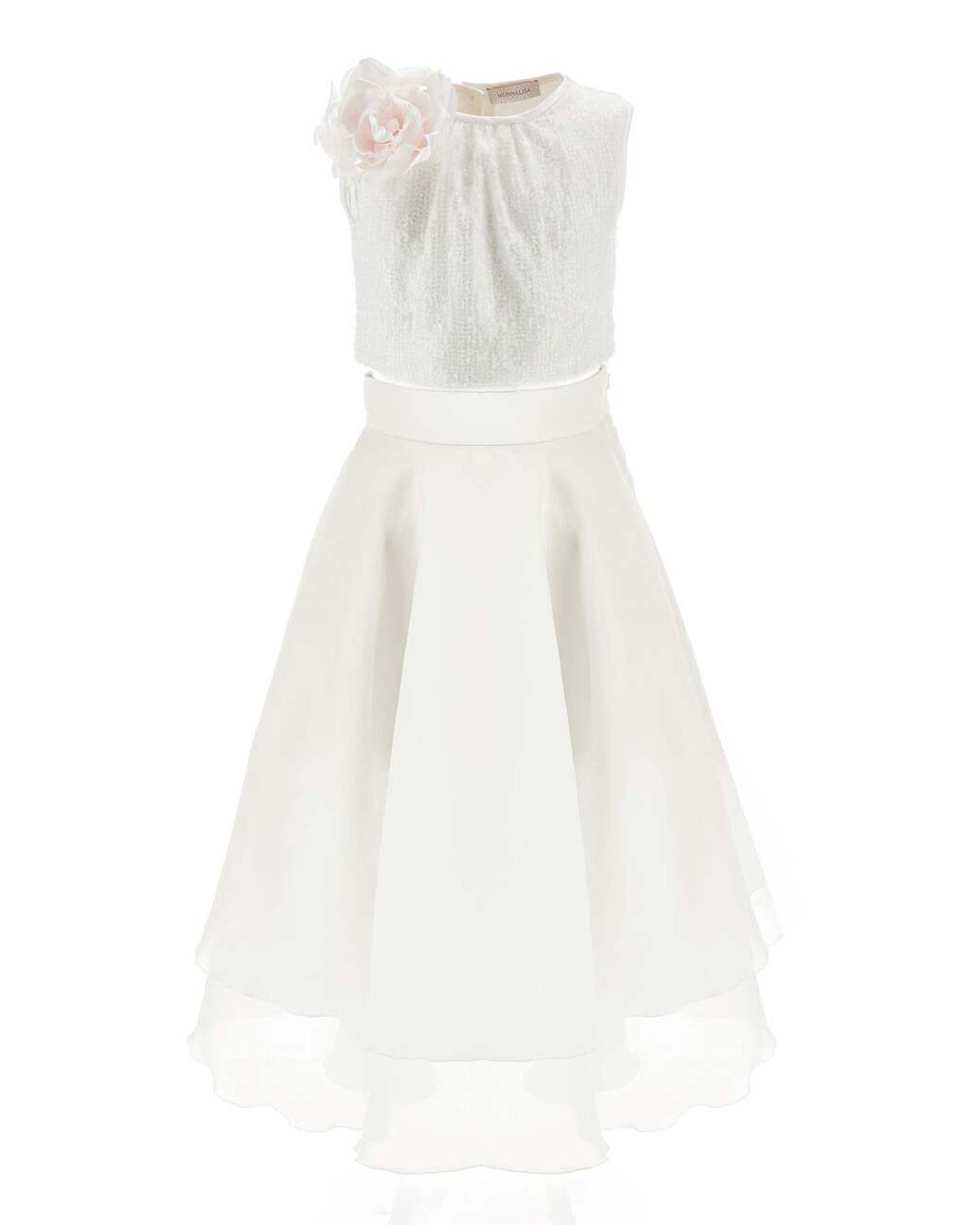 Completo Monnalisa bianco con top e gonna image