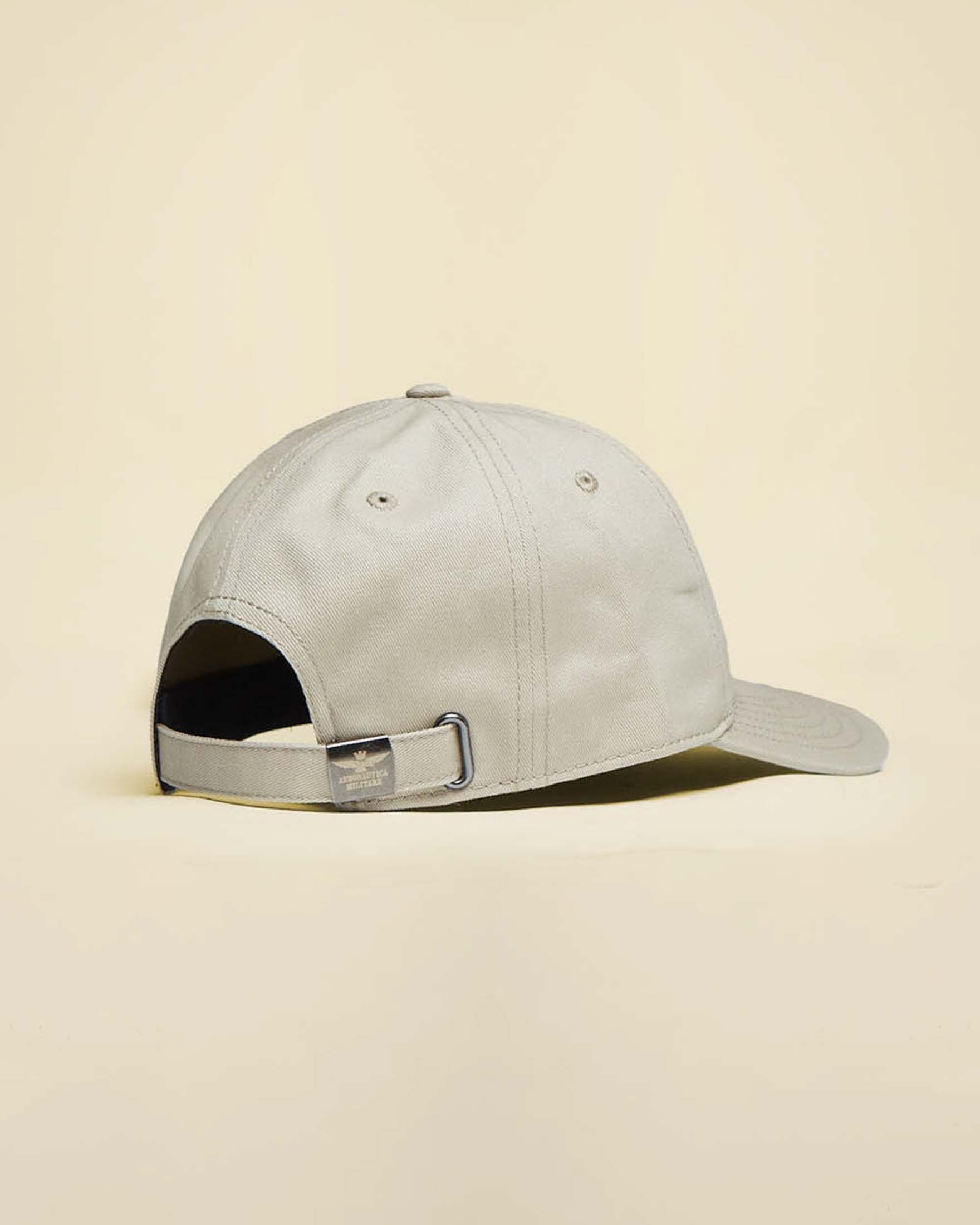 Berretto baseball Aeronautica Militare beige in cotone con logo aquila turrita image