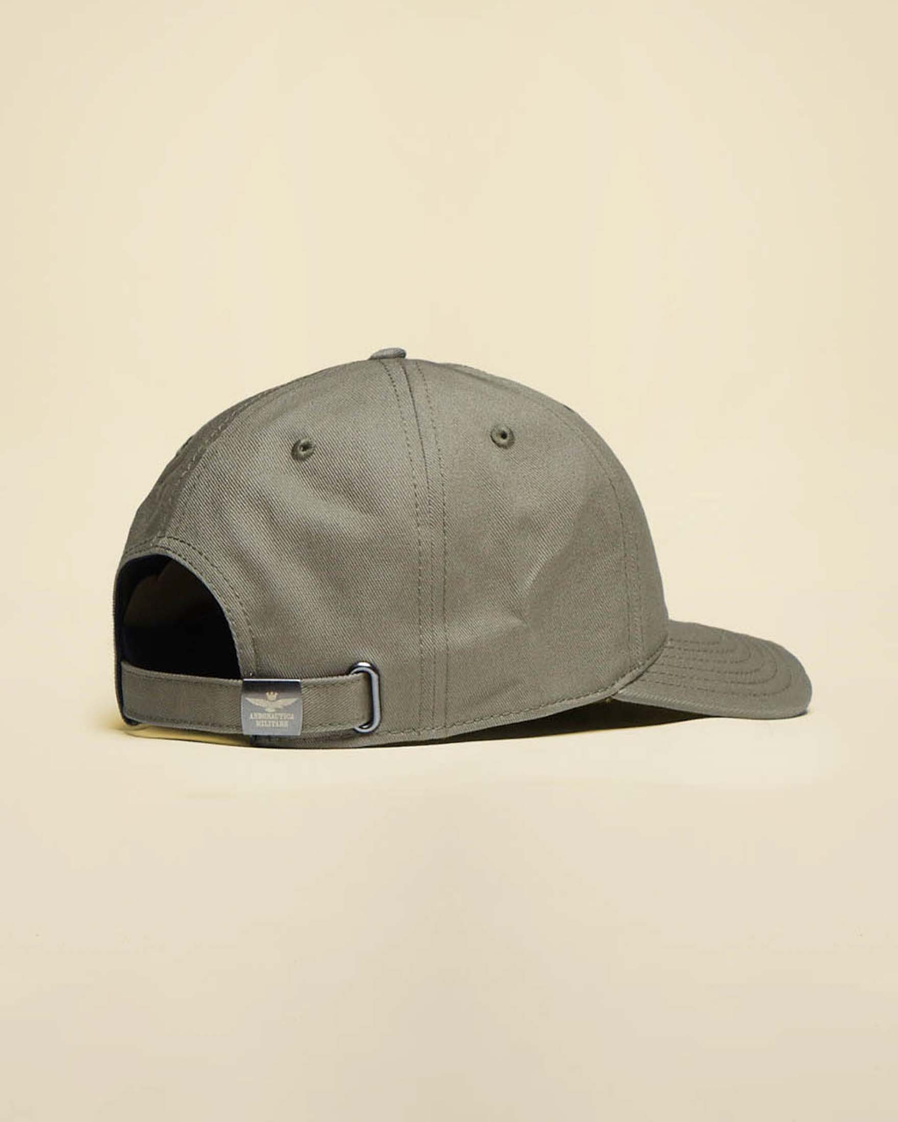 Berretto baseball Aeronautica Militare verde militare in cotone con logo aquila turrita image