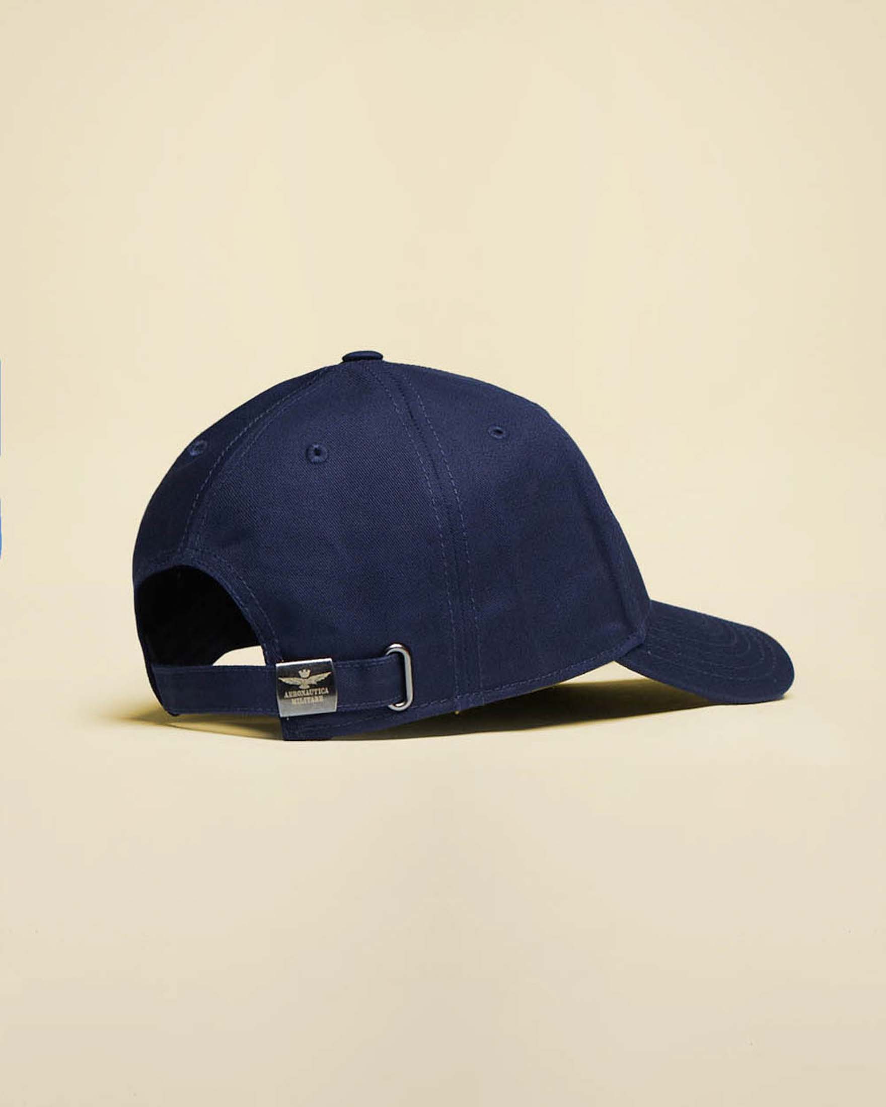 Berretto baseball Aeronautica Militare blu in cotone con logo aquila turrita image