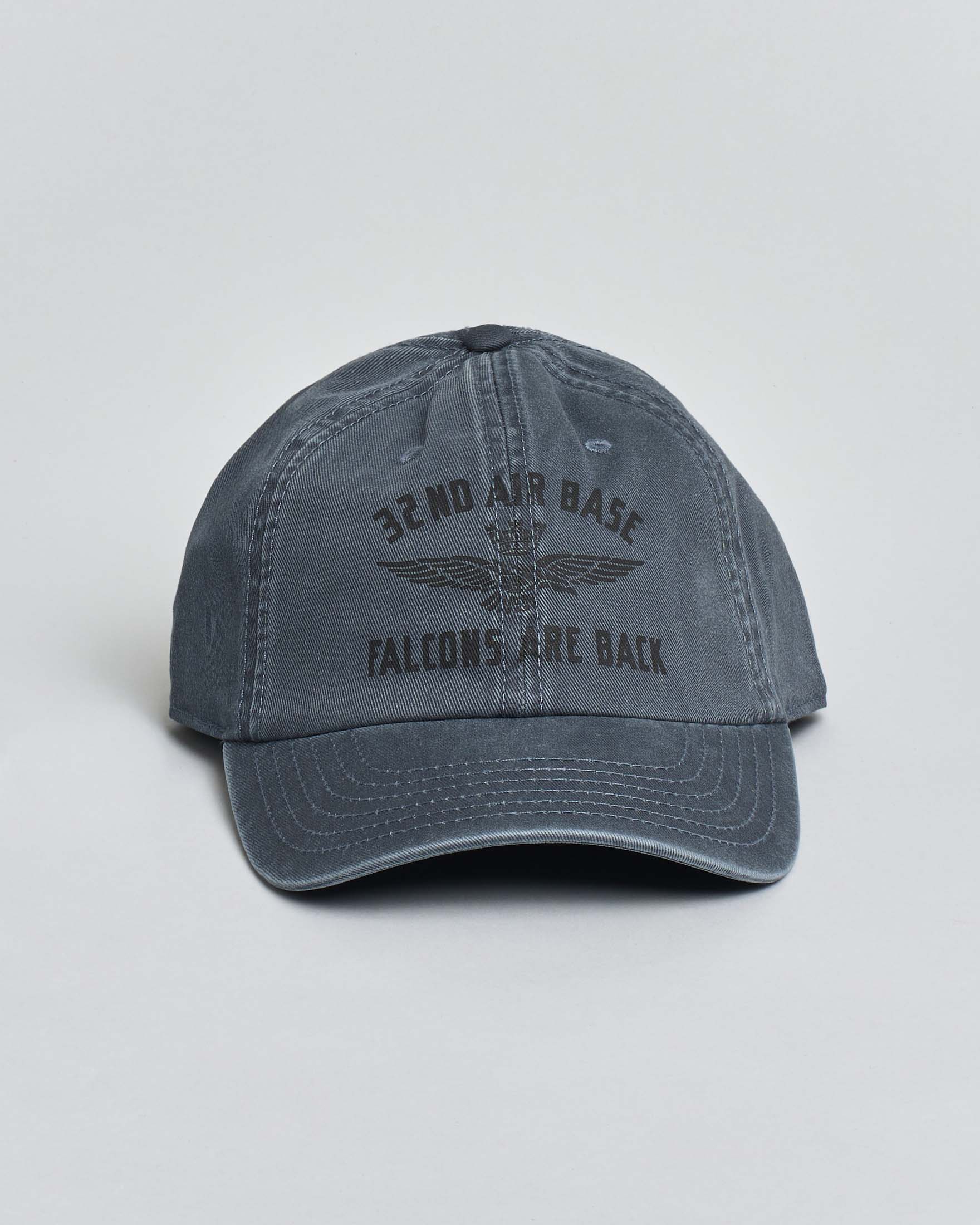 Berretto baseball Aeronautica Militare blu in cotone con trattamento pigment dye