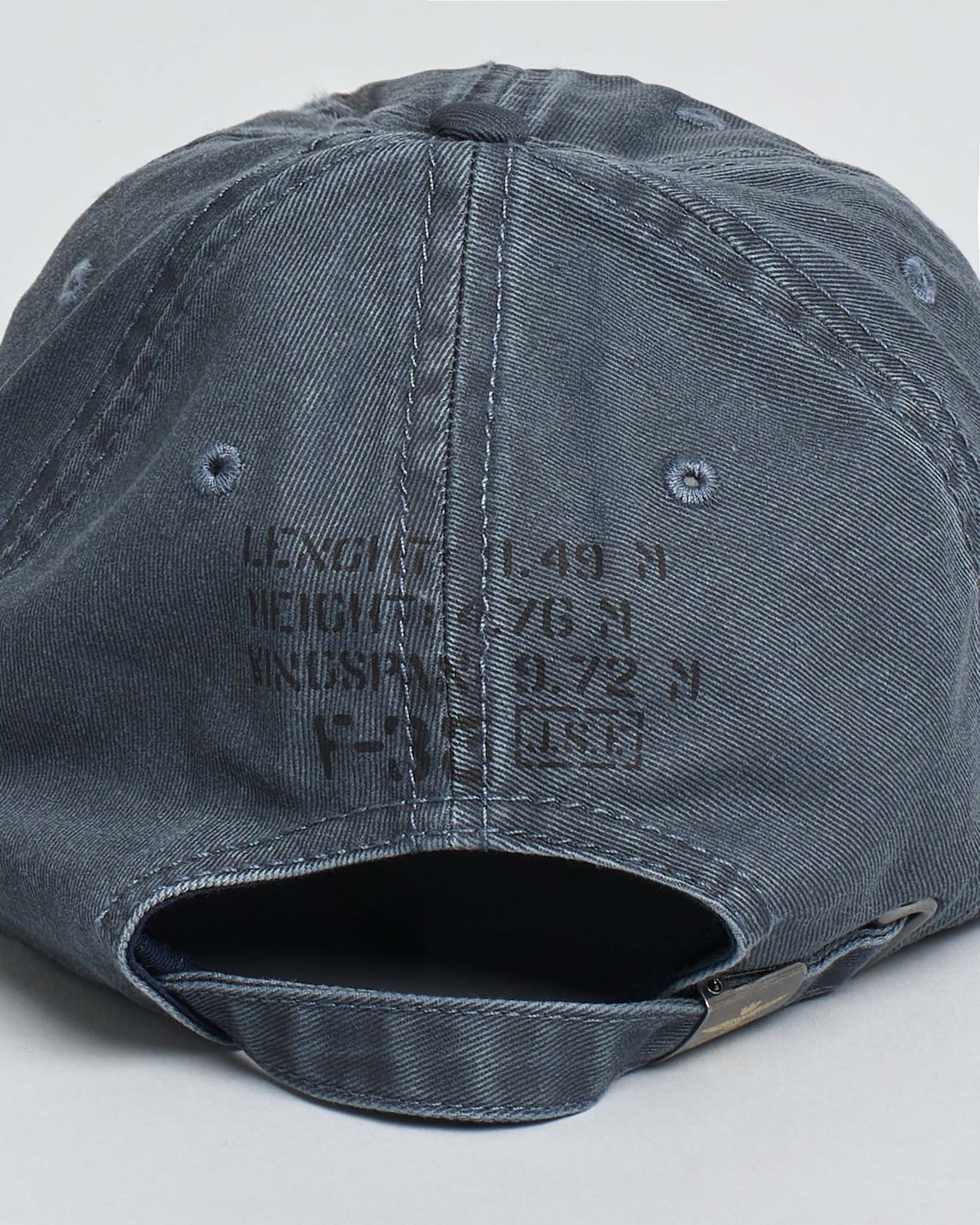 Berretto baseball Aeronautica Militare blu in cotone con trattamento pigment dye image