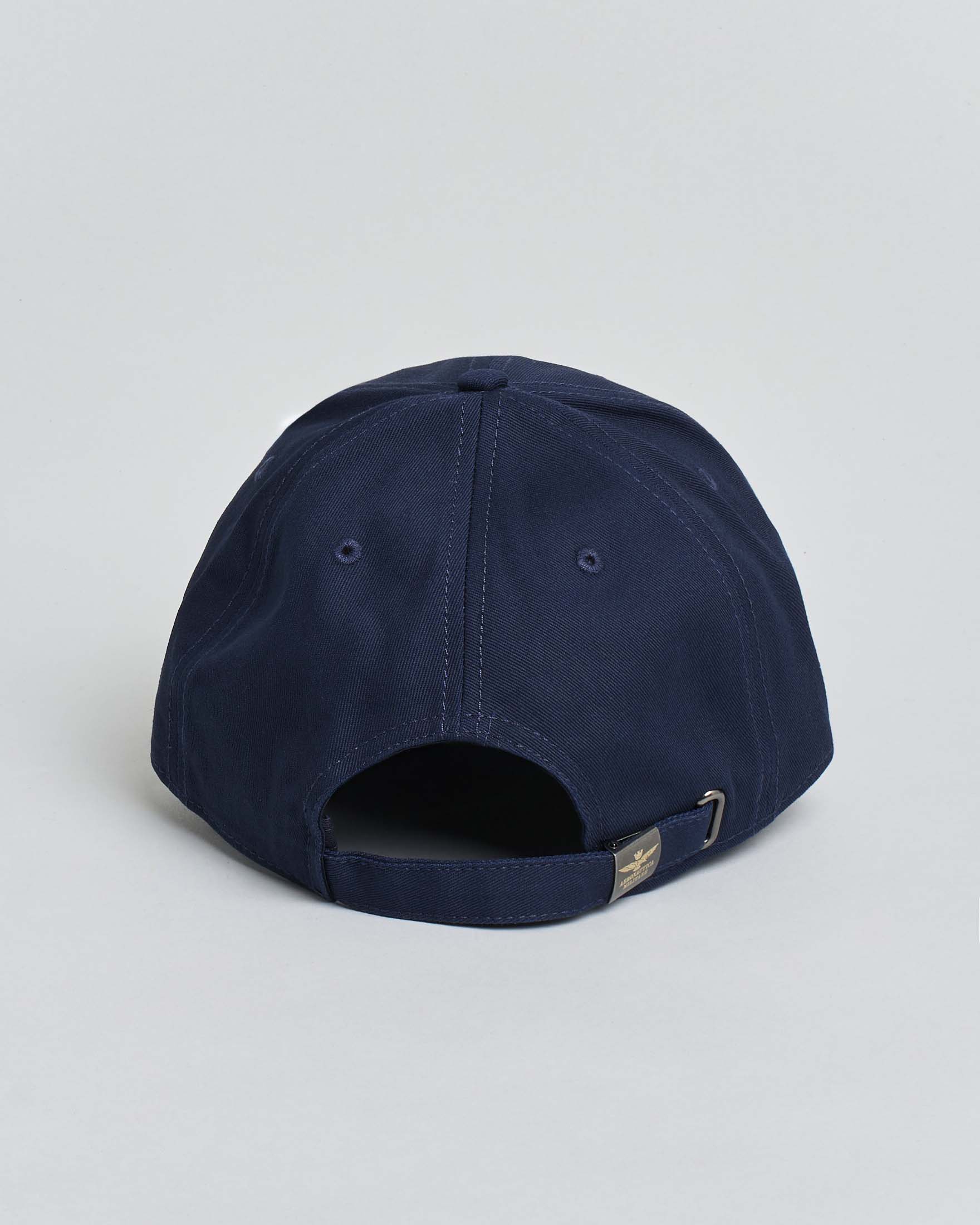 Berretto baseball Aeronautica Militare blu in cotone con logo scritta ricamato image