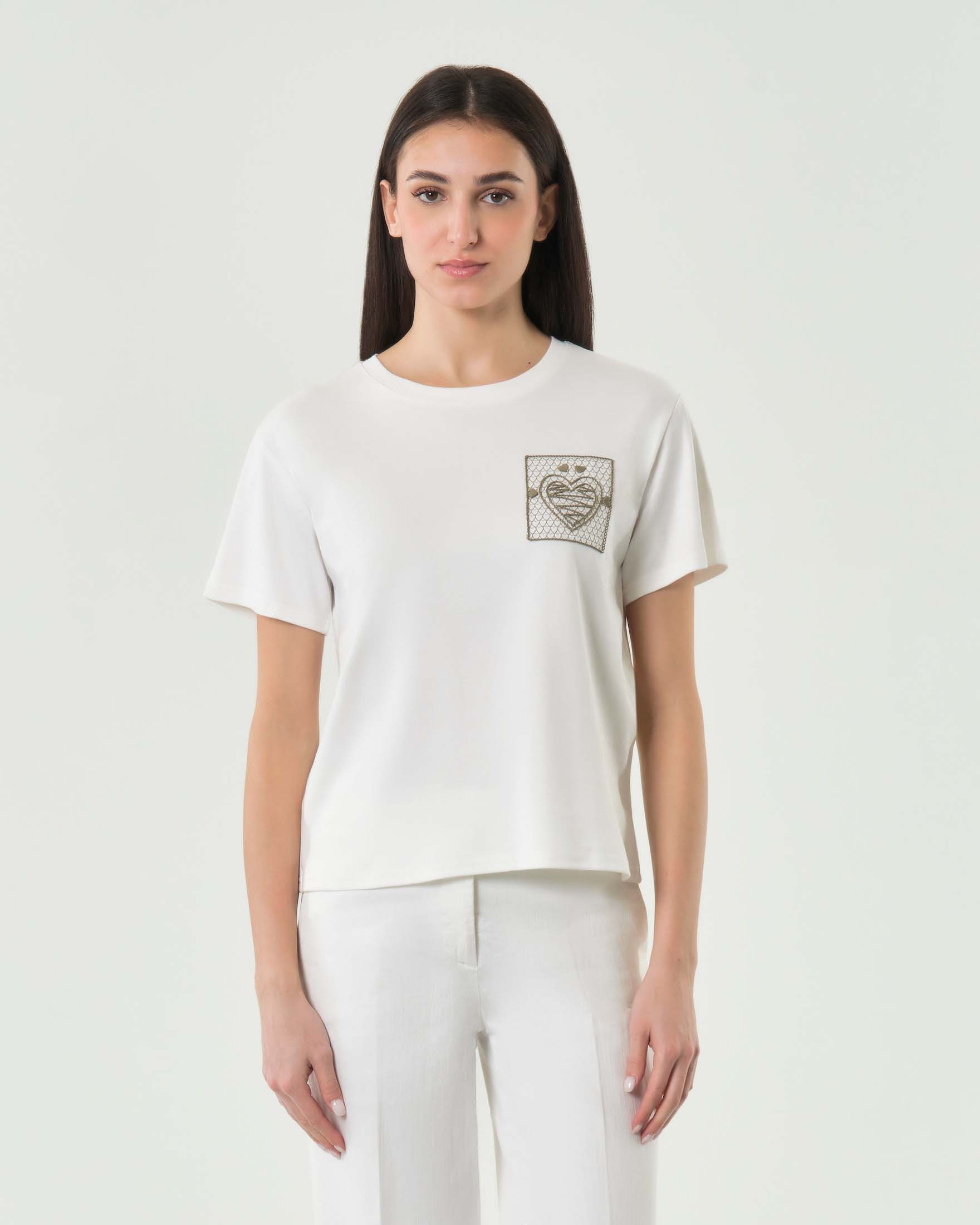 ESPRIT Maglietta Donna Con Ricamo – T-shirt In Cotone Con Maniche Corte, Capo Base Moda, Casual E Elegante