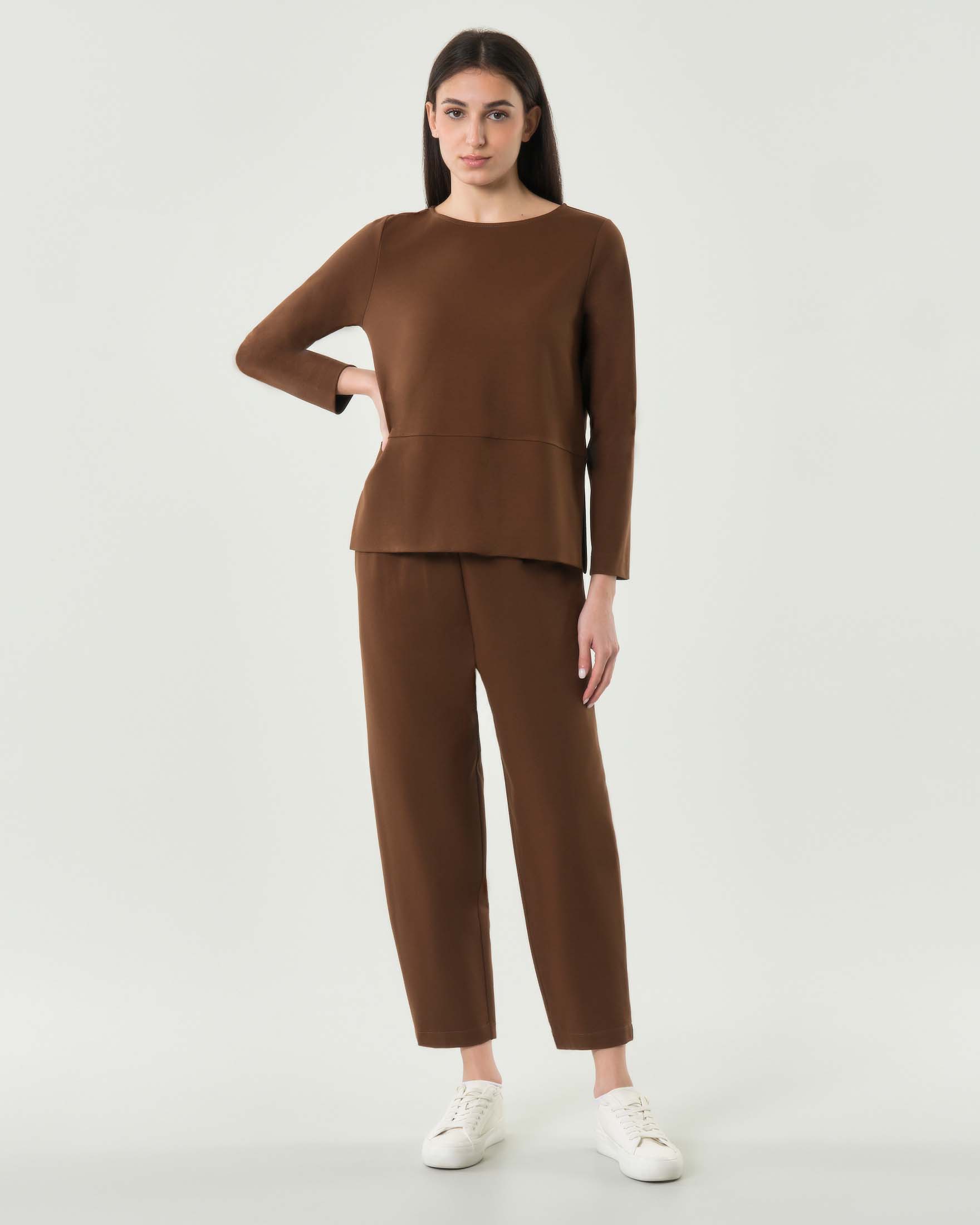 Pantalone baloon marrone in felpa