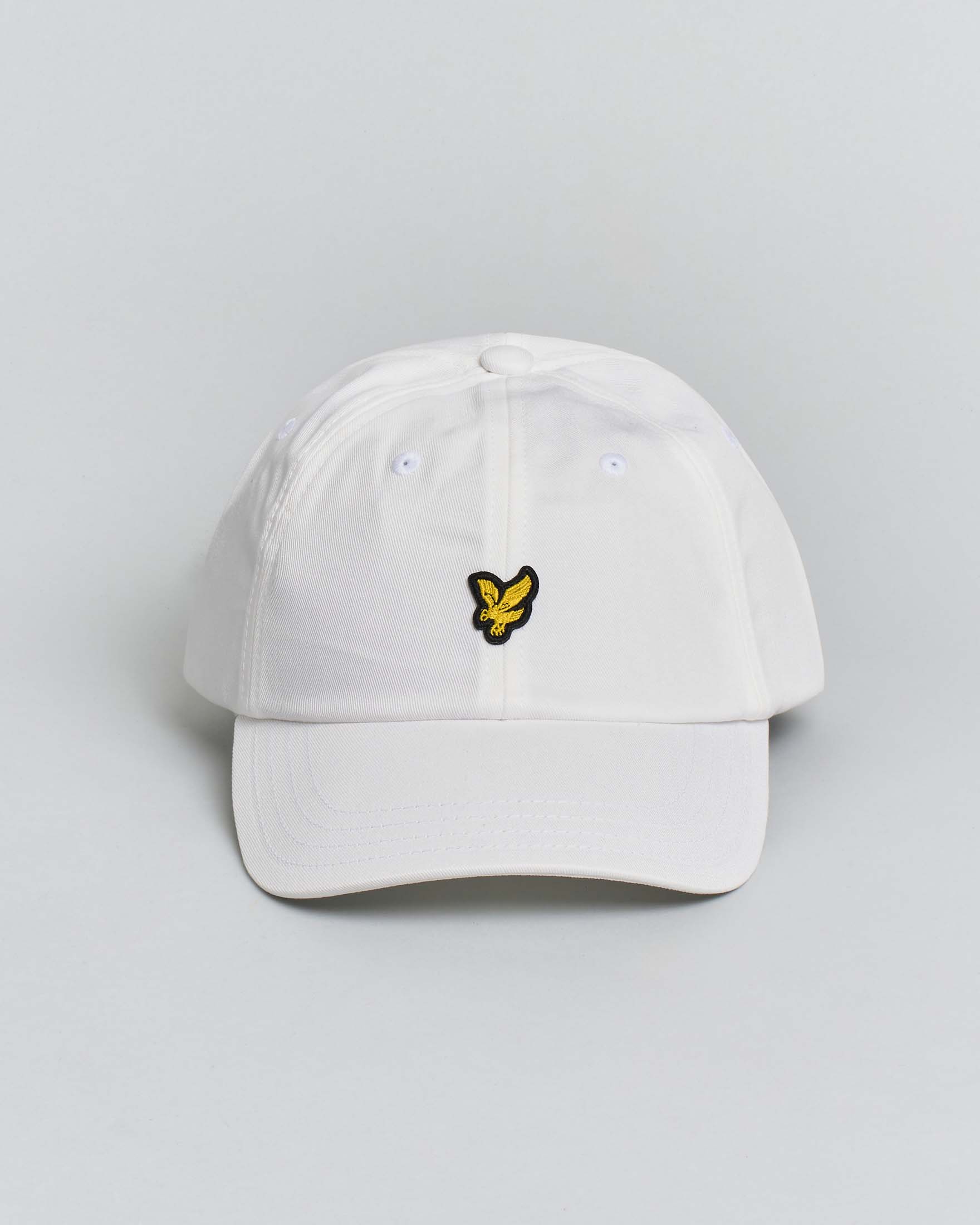 Berretto baseball bianco Lyle & Scott con logo aquila gialla davanti