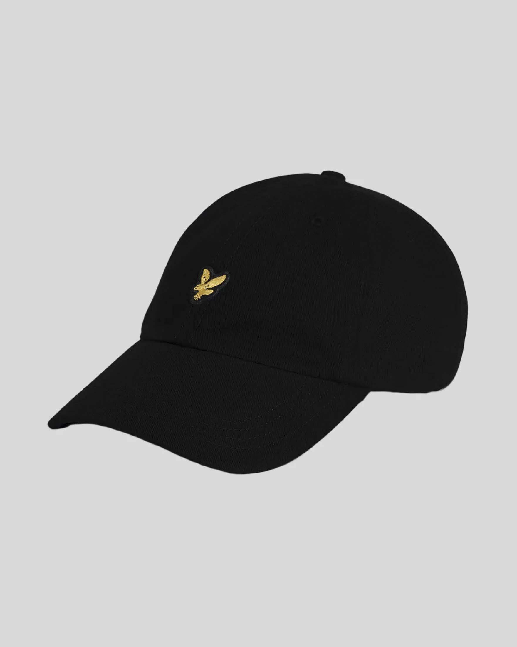 Berretto baseball nero Lyle & Scott con logo aquila gialla davanti