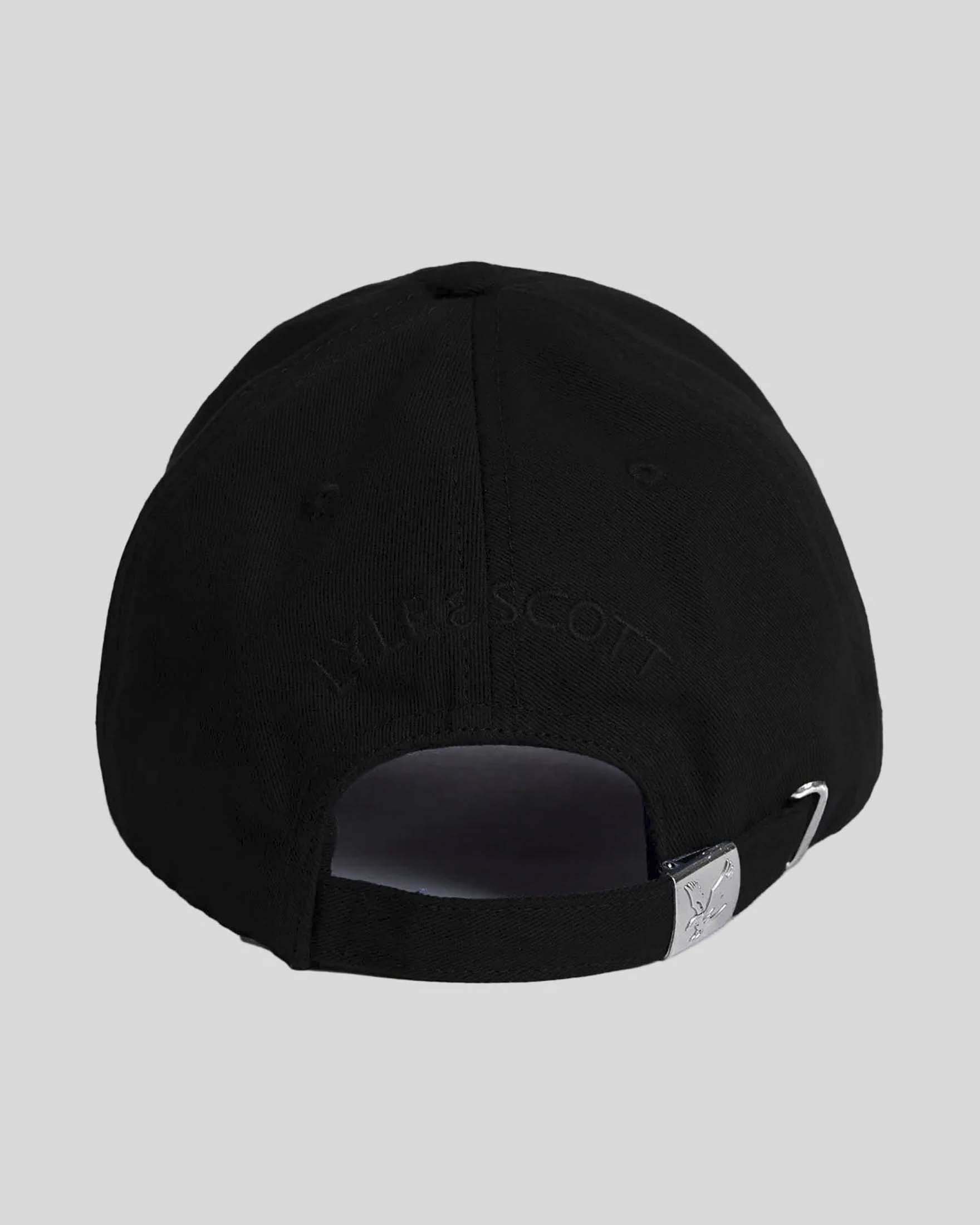 Berretto baseball nero Lyle & Scott con logo aquila gialla davanti