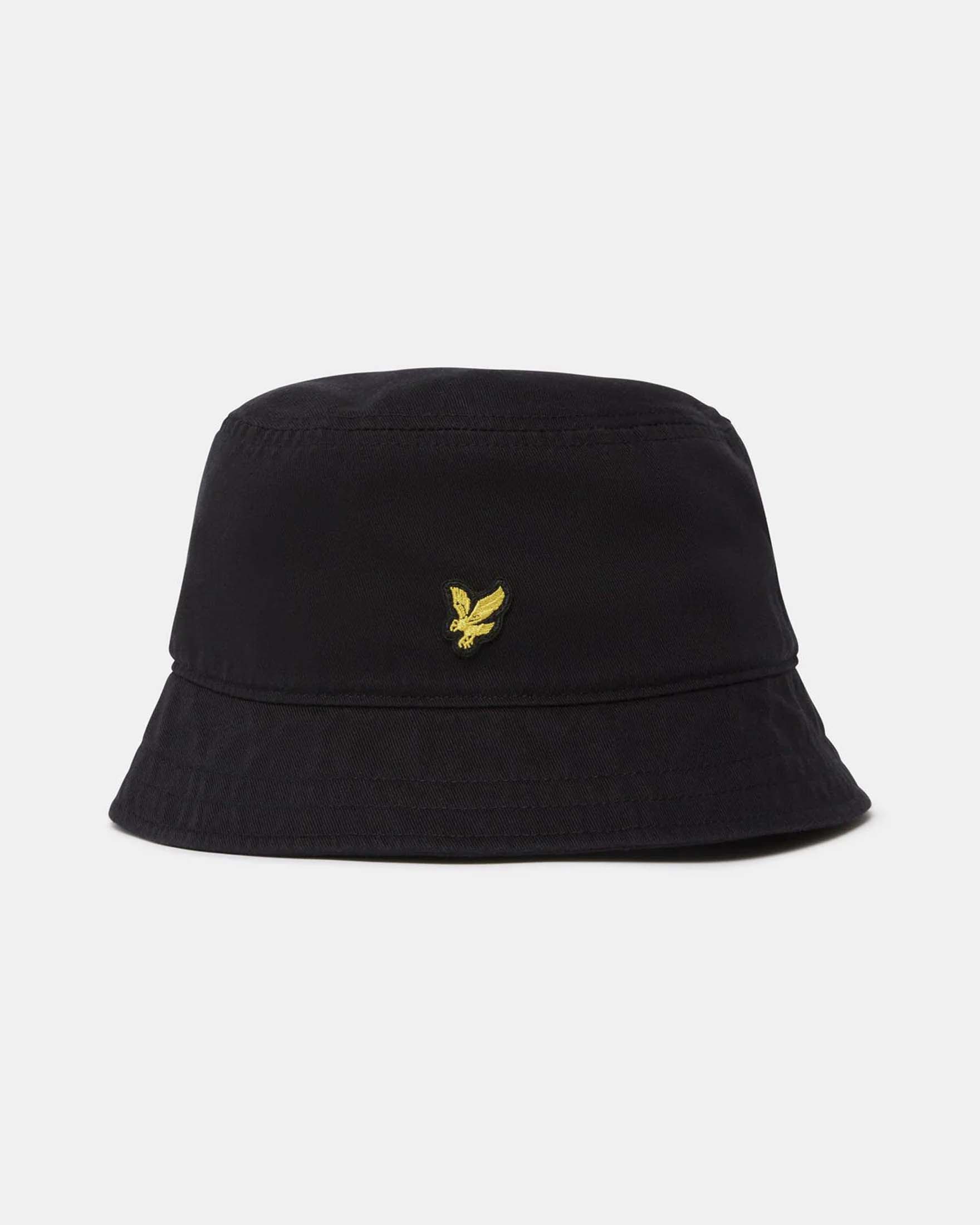 Cappello da pescatore Lyle & Scott nero con logo aquila ricamata