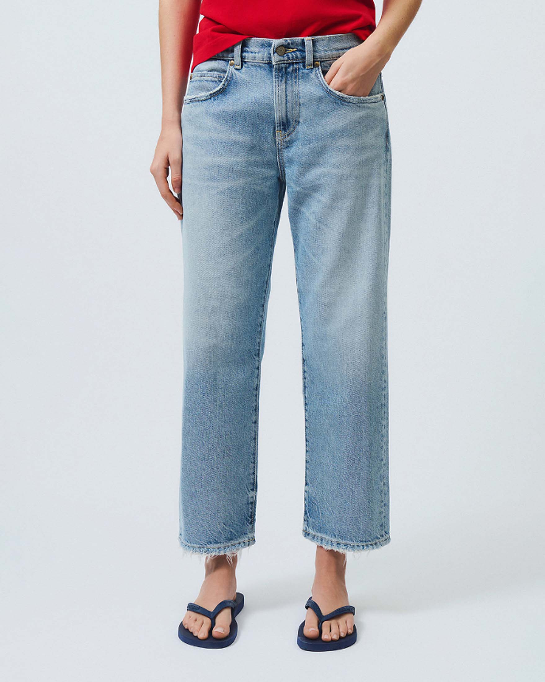 Jeans boyfriend New Oskar La Finca lavaggio chiaro bleach image