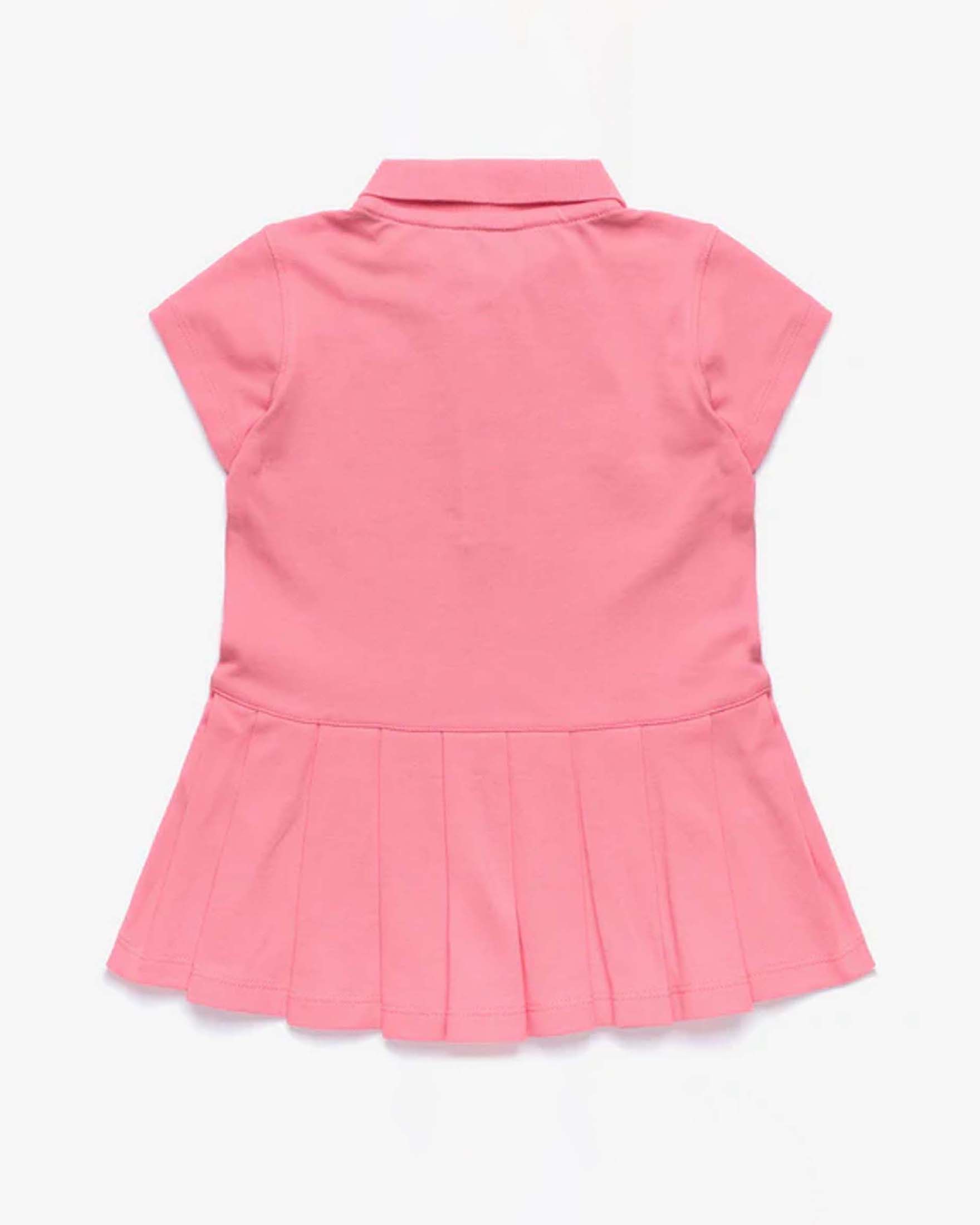 Abito K-Way rosa in piquet cotone stratch fit and flare image