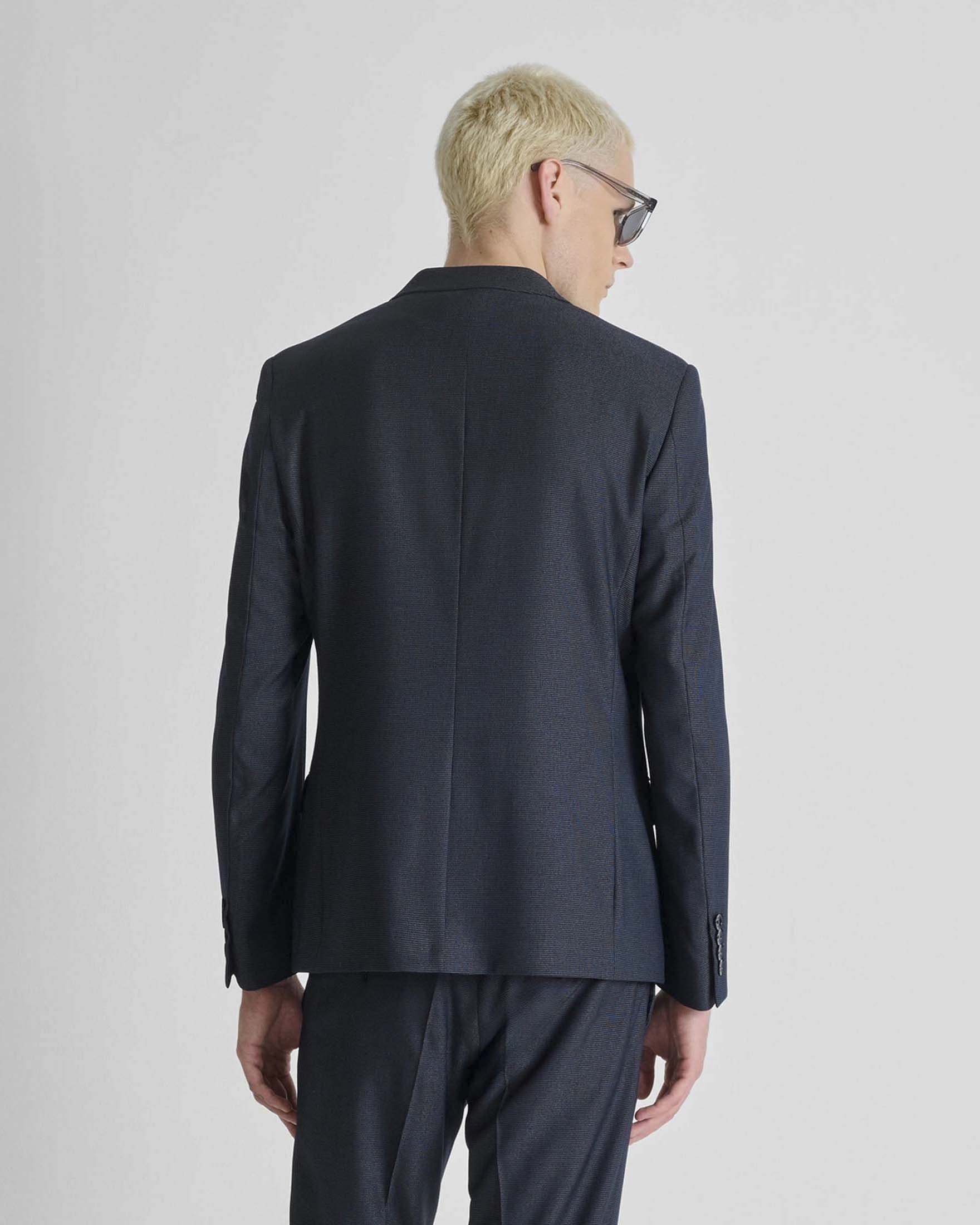 Blazer Antony Morato blu scuro in misto viscosa micro armatura image