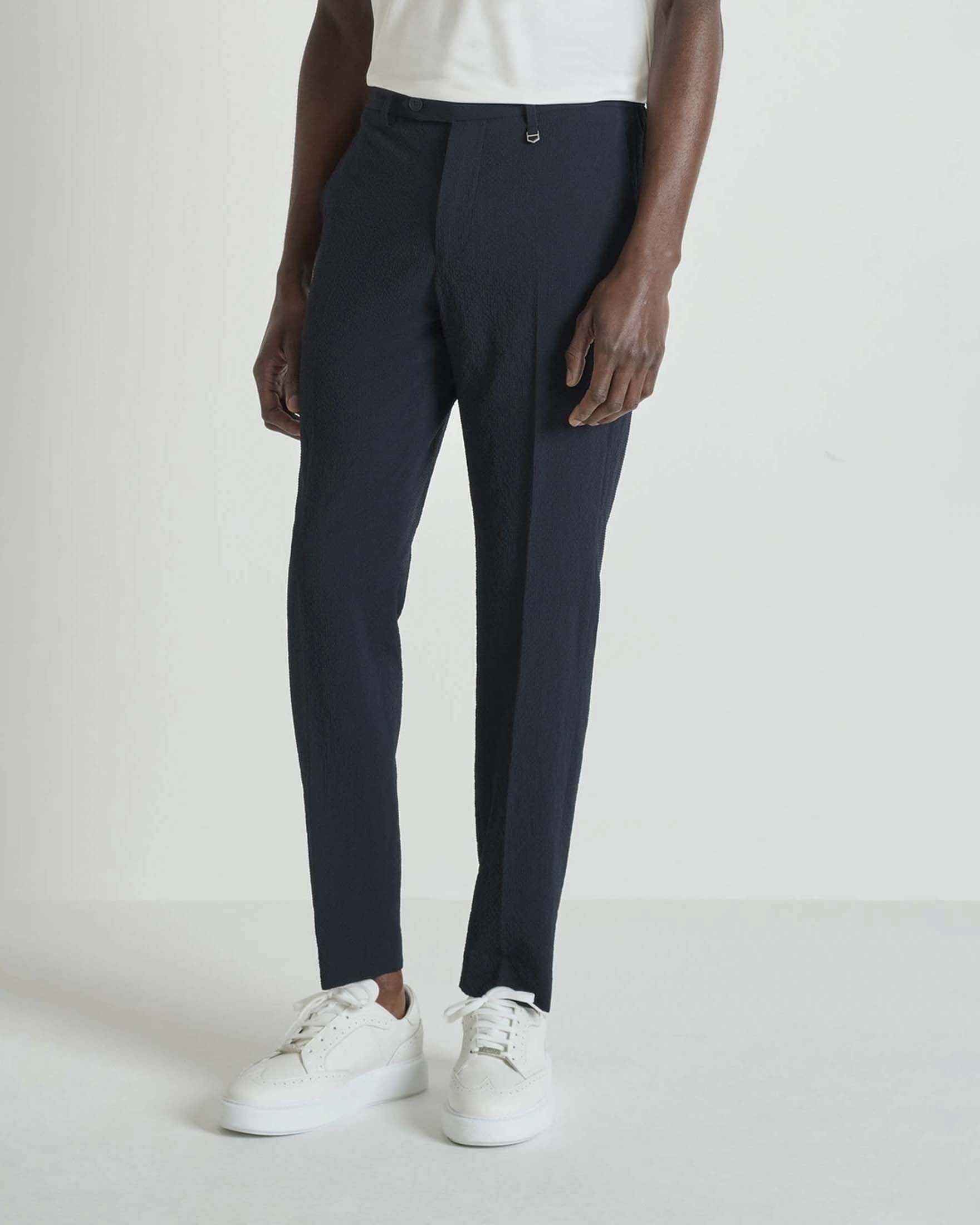 Pantaloni Antony Morato blu in seersucker leggero
