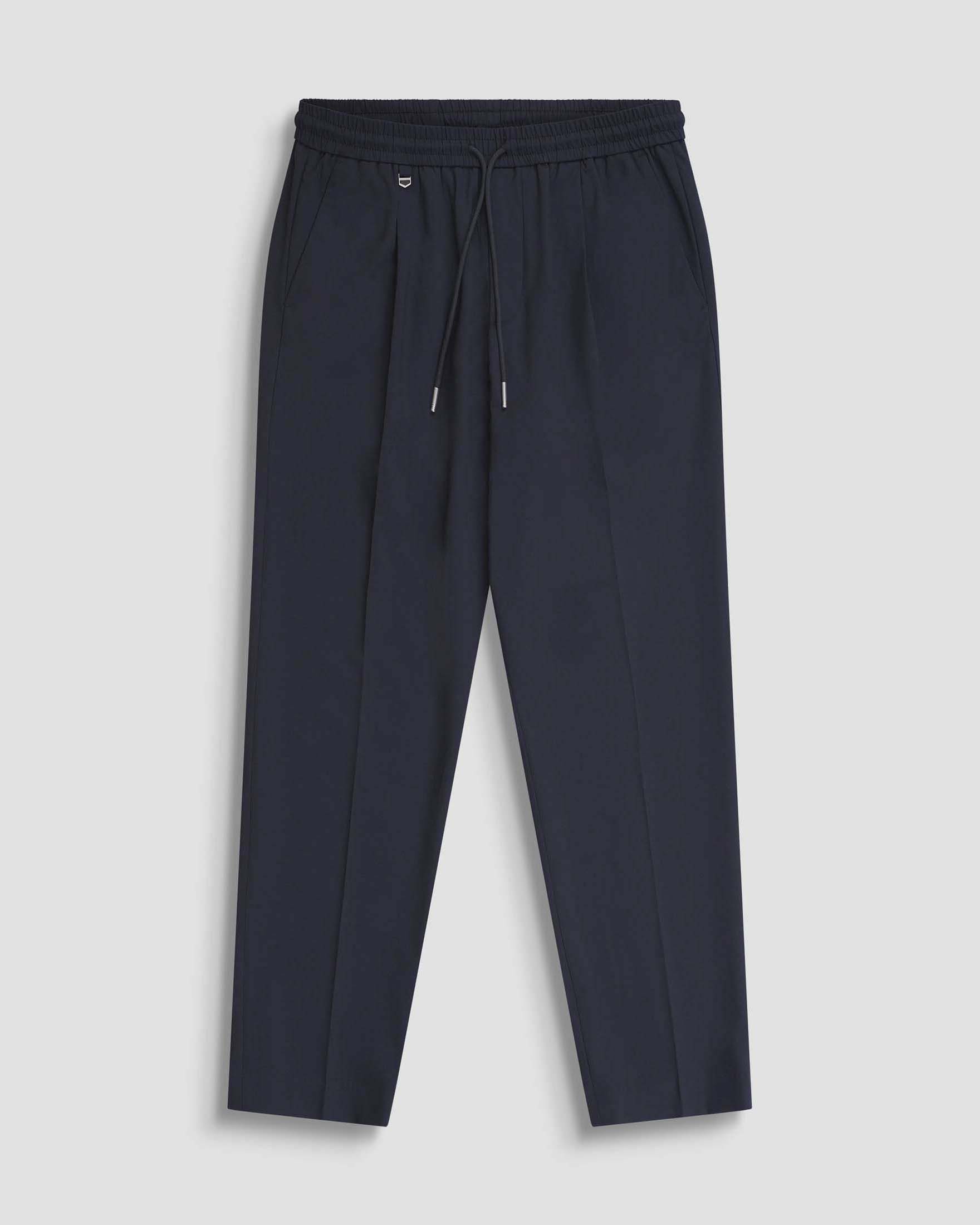 Pantaloni blu in misto viscosa elasticizzato