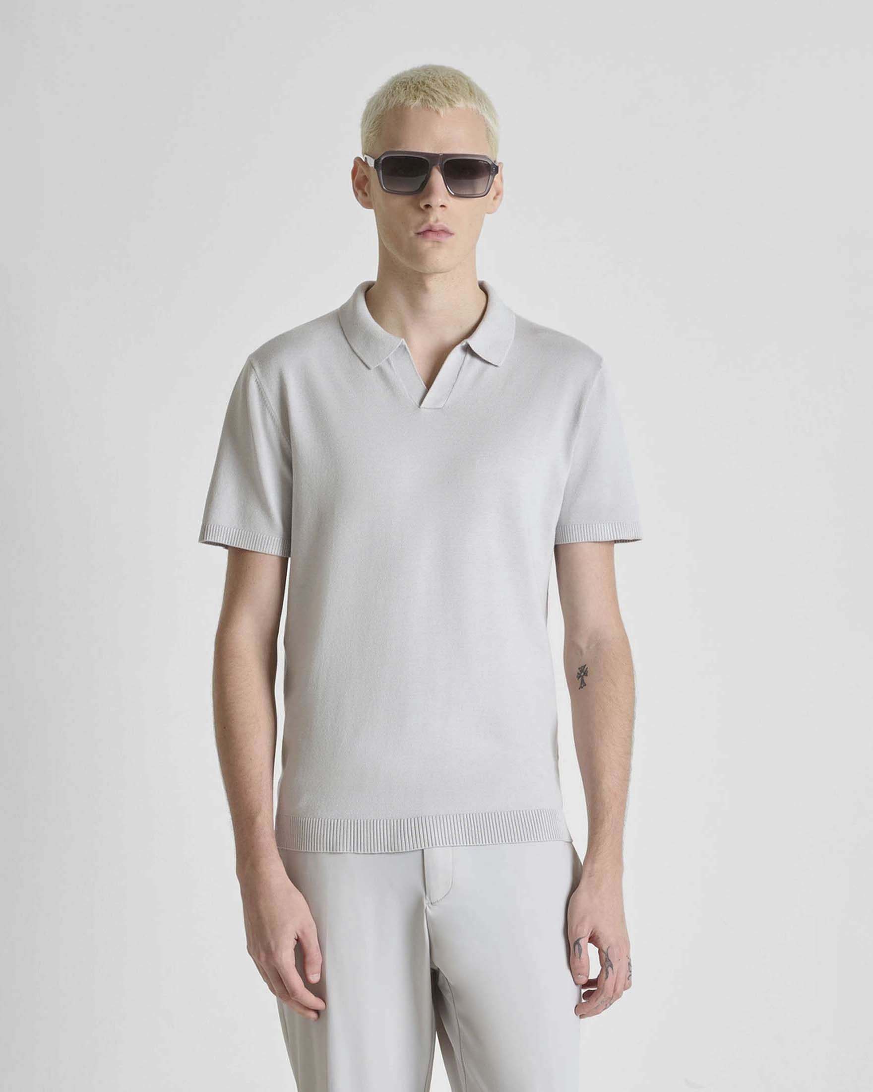 Antony Morato — Polo mezza manica Antony Morato ghiaccio in misto viscosa