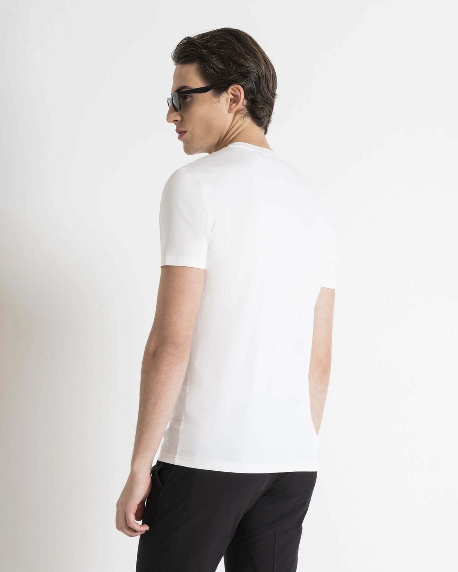 T-shirt Antony Morato bianca in cotone elasticizzato image