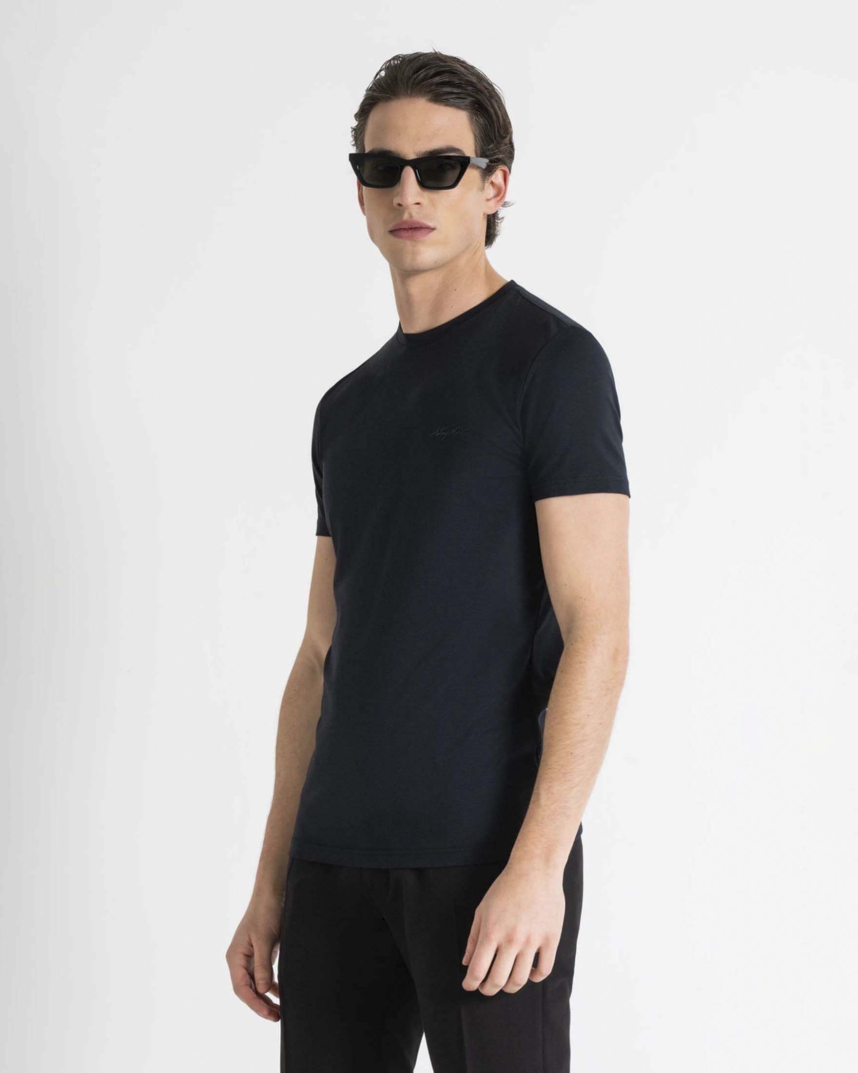 Antony Morato — T-shirt Antony Morato blu in cotone elasticizzato