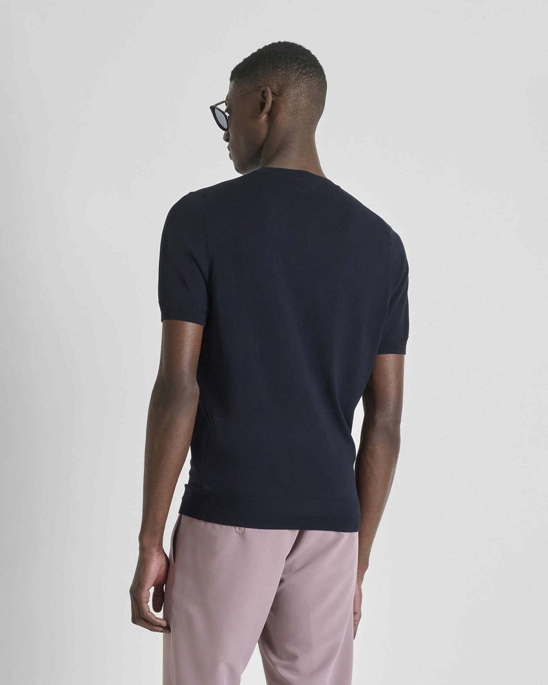 T-shirt mezza manica Antony Morato blu in maglia di cotone e viscosa image