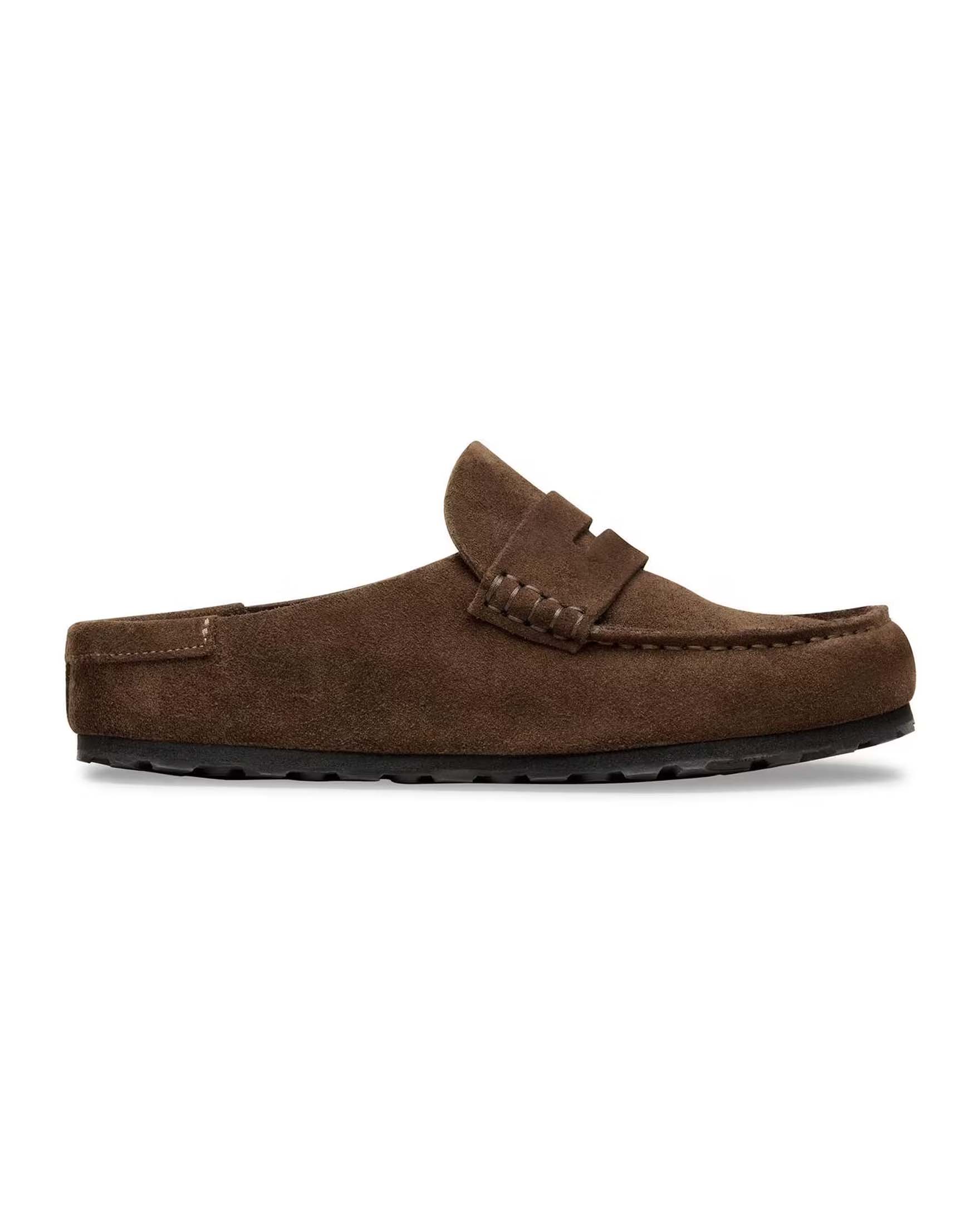 Sandalo a mocassino Naples Wrapped Birkenstock in pelle scamosciata marrone image