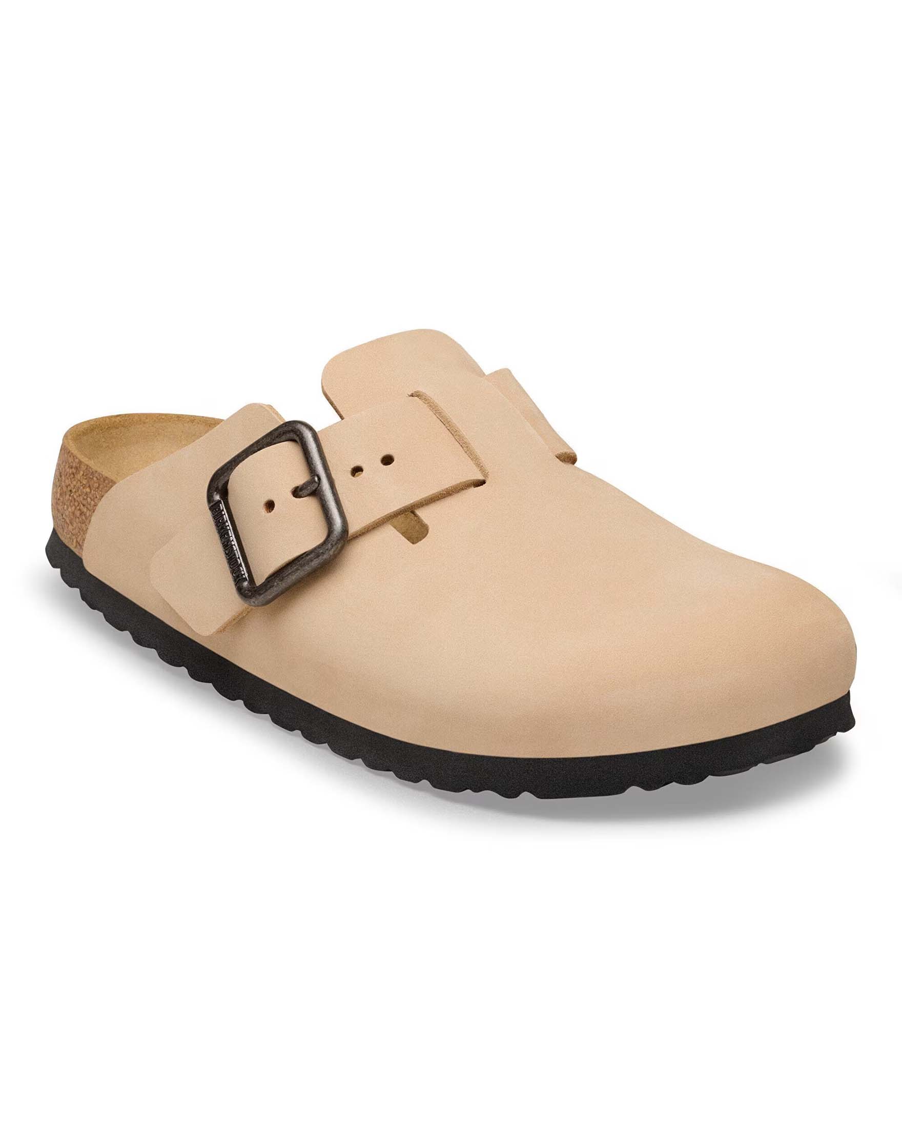 Sandalo Boston Wire Buckle sabbia in pelle nabuk