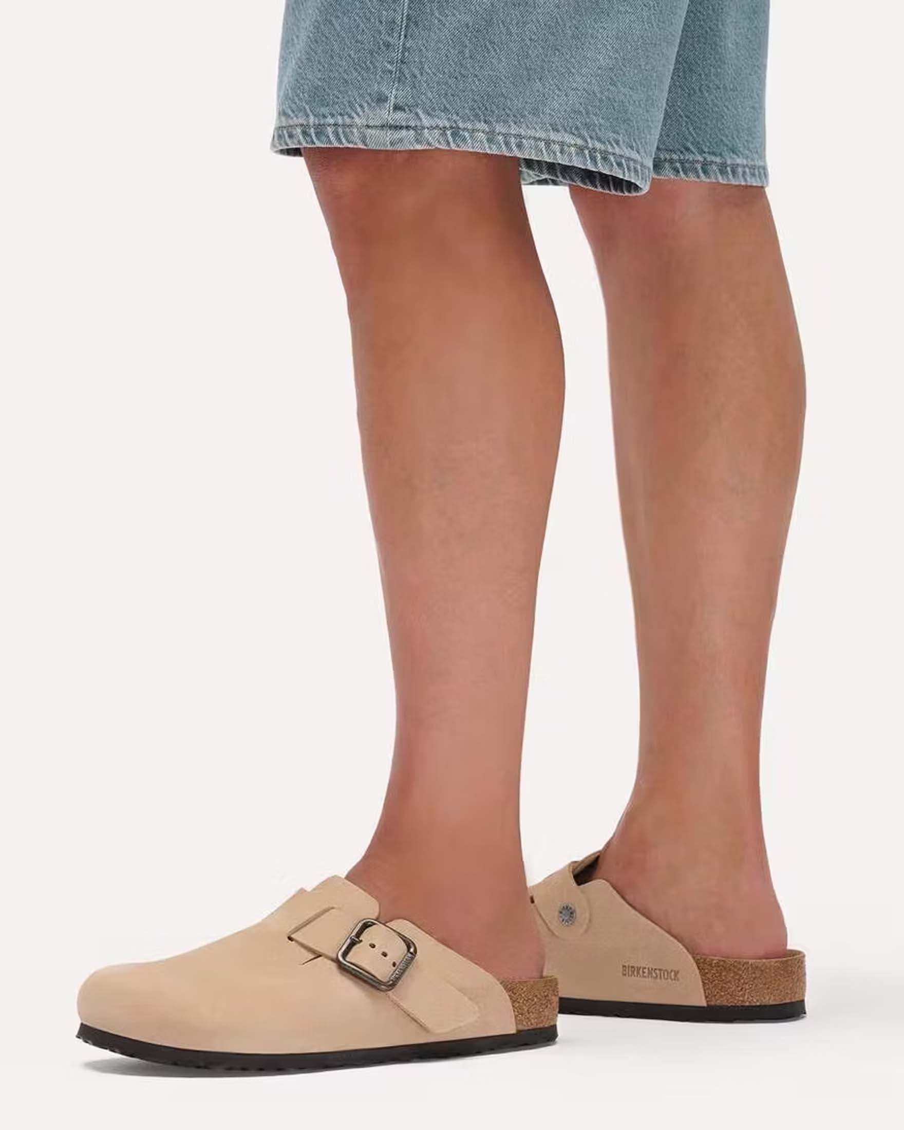 Sandalo Birkenstock Boston Wire Buckle sabbia in pelle nabuk image