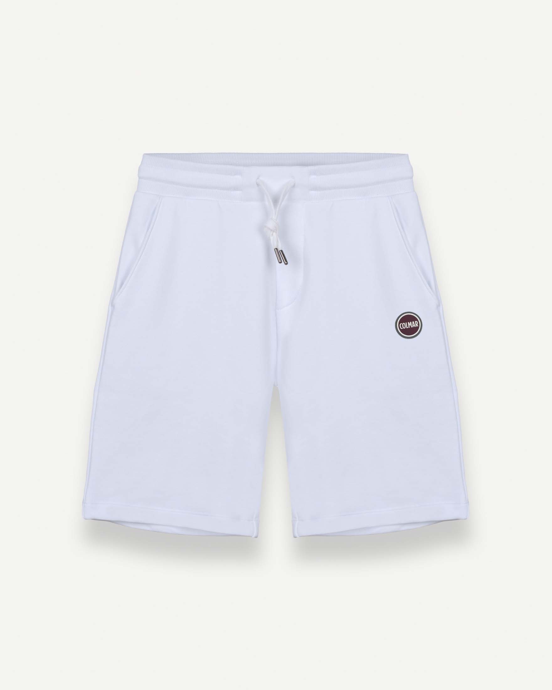 Bermuda bianco Colmar Originals in felpa di cotone con logo bollo applicato