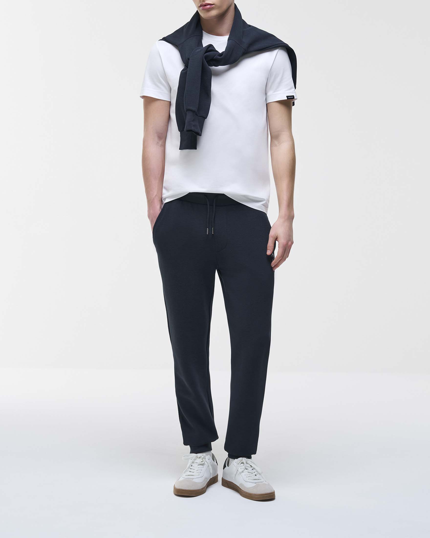 Pantalone blu Colmar Originals in felpa con lavorazione ottoman millerighe