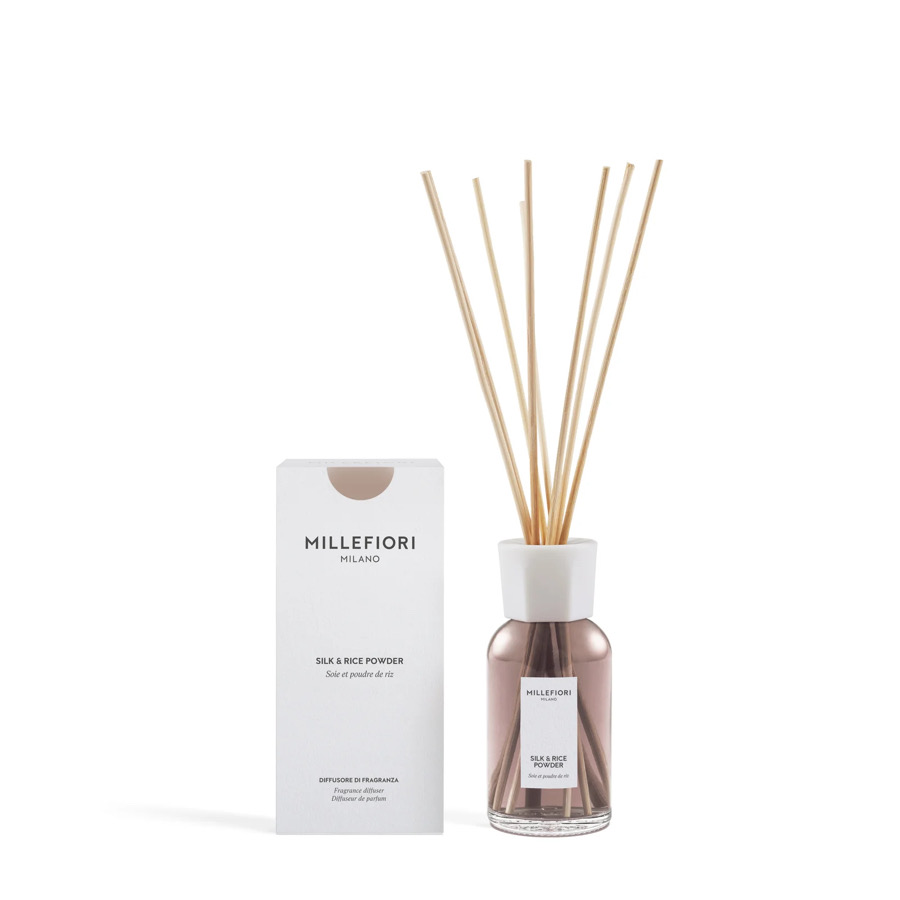 Diffusore di Fragranza a Stick 100 ml. Silk & Rice Powder Millefiori Milano