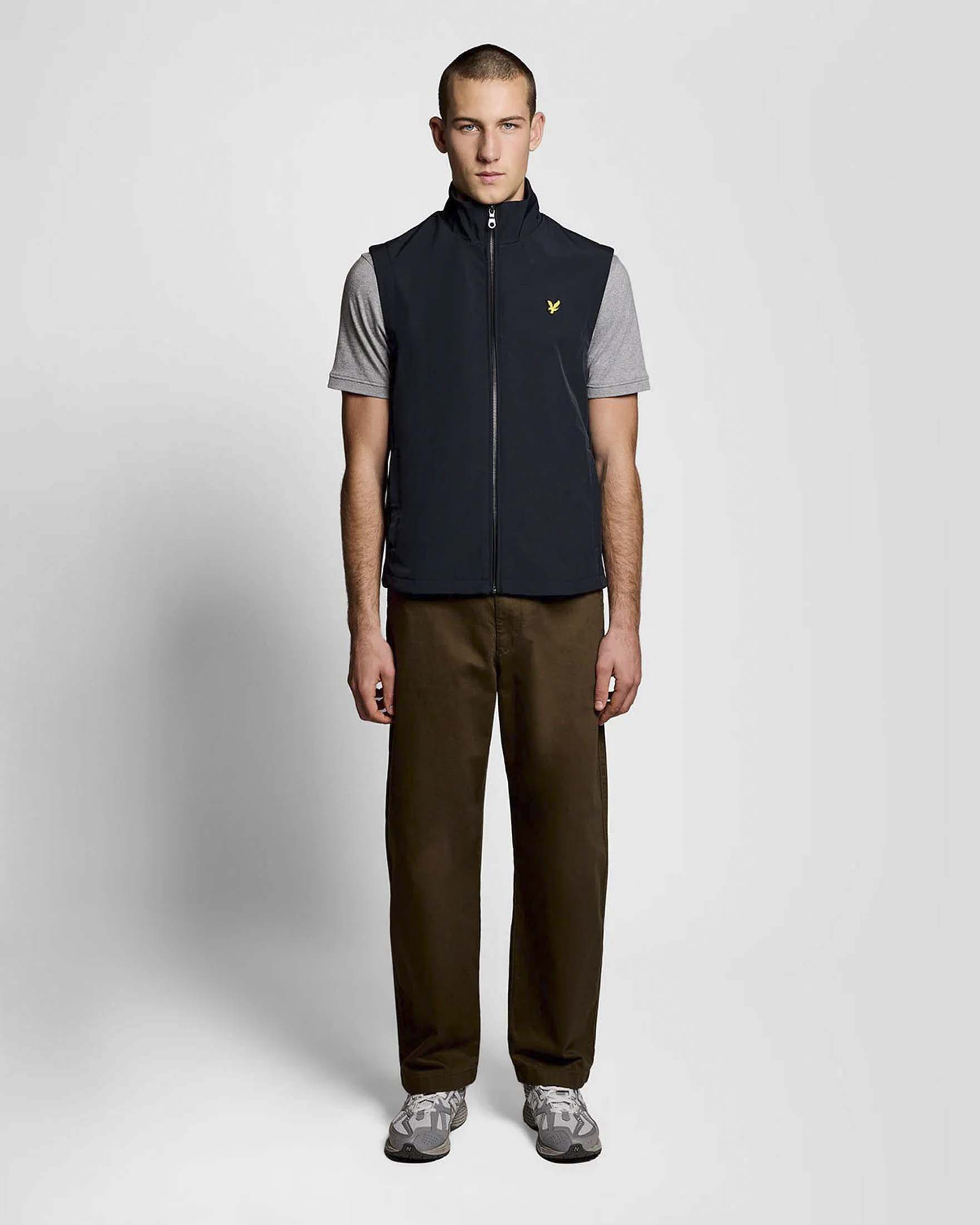 Gilet blu in softshell elasticizzato