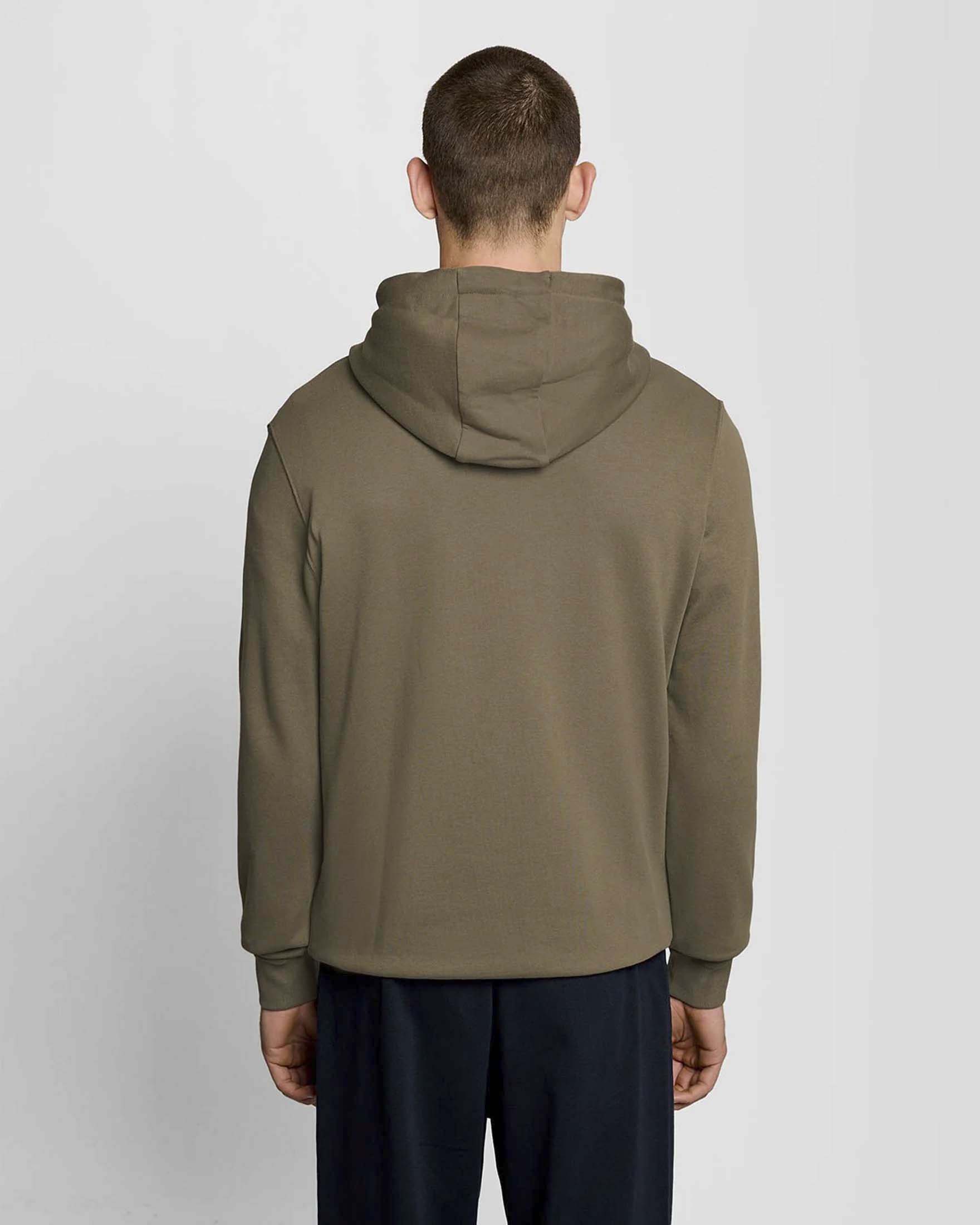 Felpa Lyle & Scott color fango in cotone con cappuccio e chiusura zip image