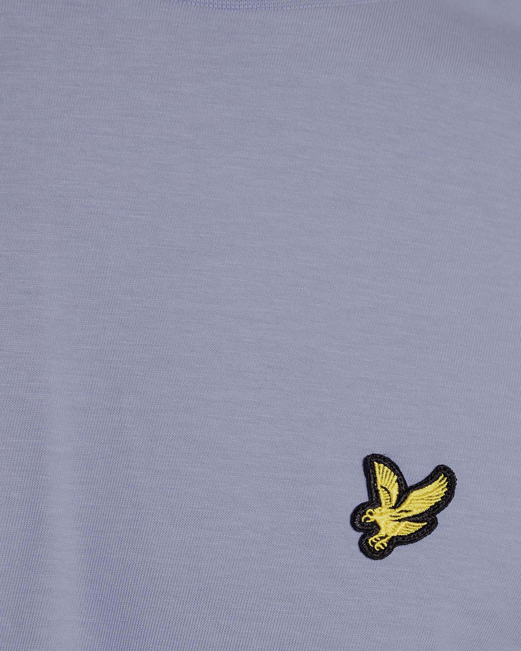 T-shirt Lyle & Scott mezza manica lilla in cotone con logo aquila gialla ricamata sul petto image