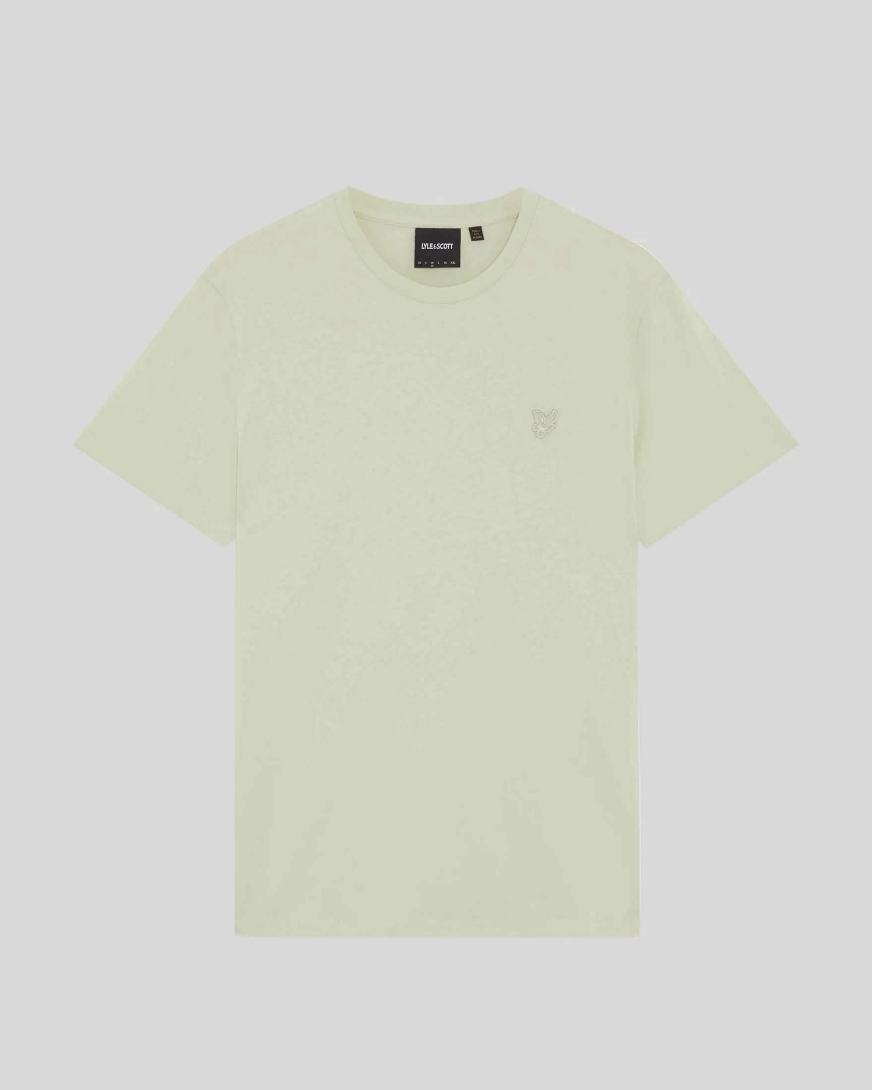 T-shirt verde menta mezza manica in puro cotone con logo aquila tono su tono ricamata sul petto