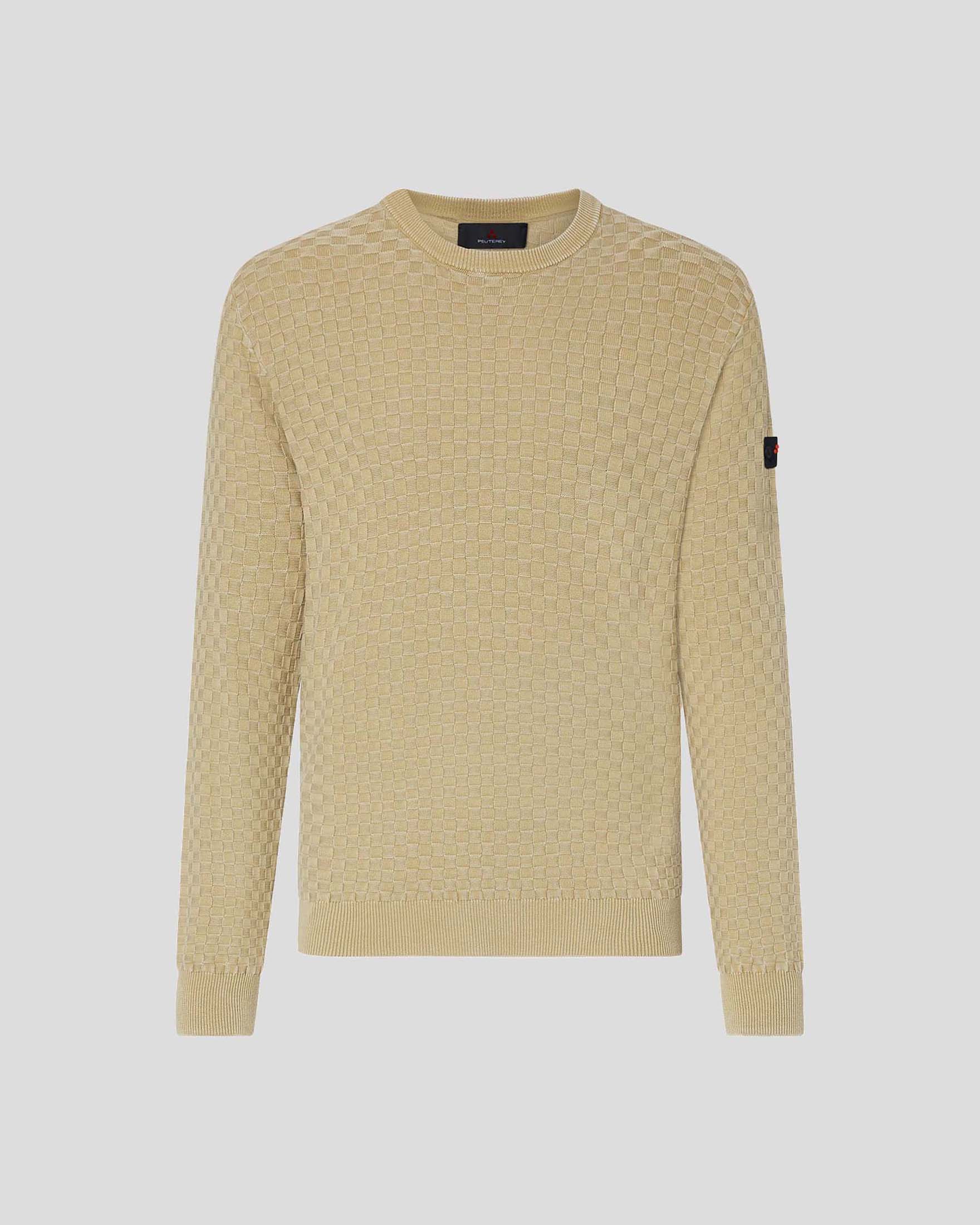 Maglia Omnium Peutereu sabbia in puro cotone con lavorazione testurizzata
