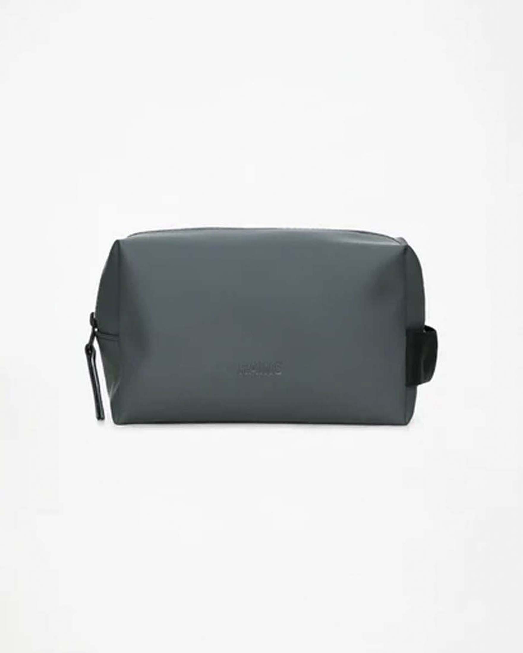 Wash Bag Small antracite Rains in tessuto impermeabile dal finish opaco