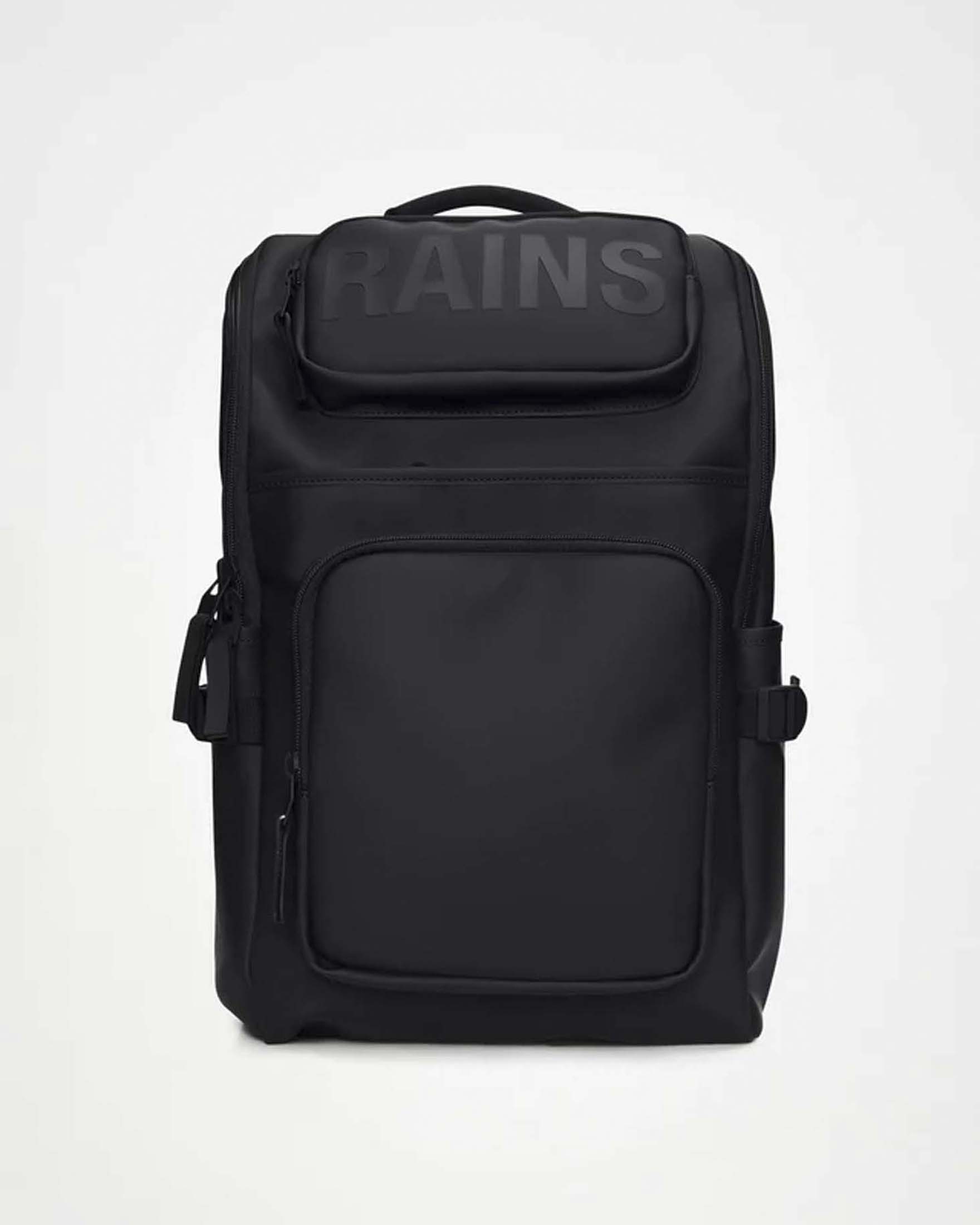 Zaino Texel Cargo Backpack Rains nero in tessuto tecnico impermeabile effetto gommato