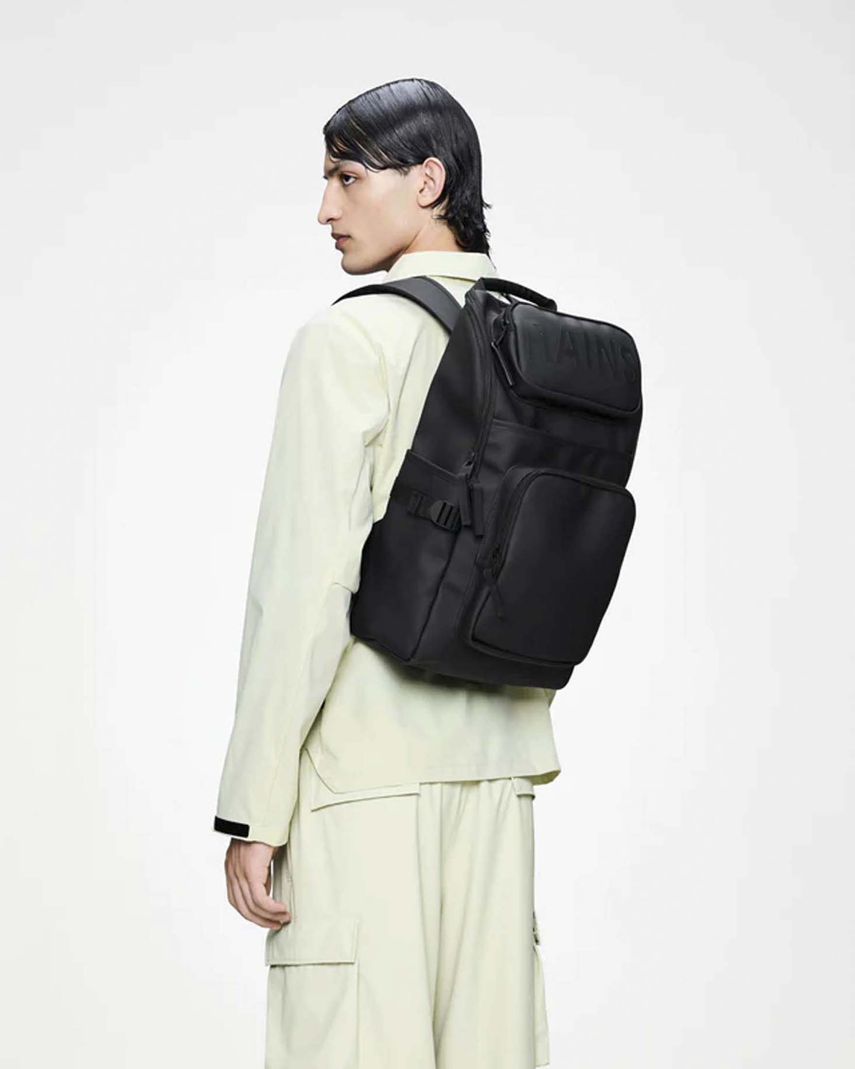 Zaino Texel Cargo Backpack Rains nero in tessuto tecnico impermeabile effetto gommato image
