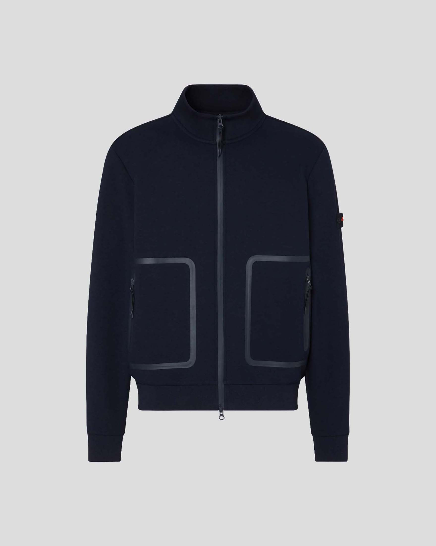 Felpa Scott blu in cotone stretch con zip termonastrate