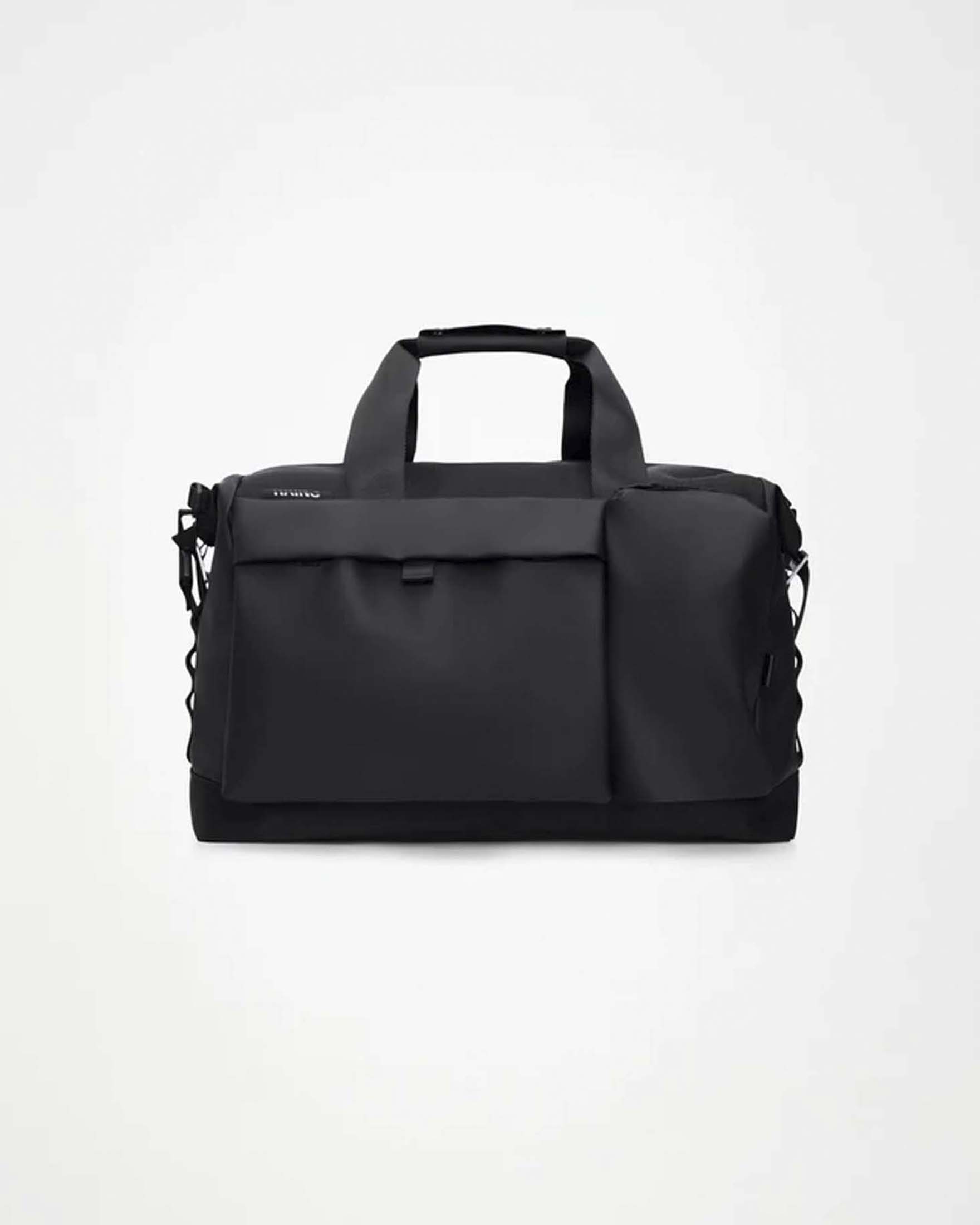 Borsone da viaggio Otaru Weekend bag nero in tessuto tecnico impermeabile effetto gommato