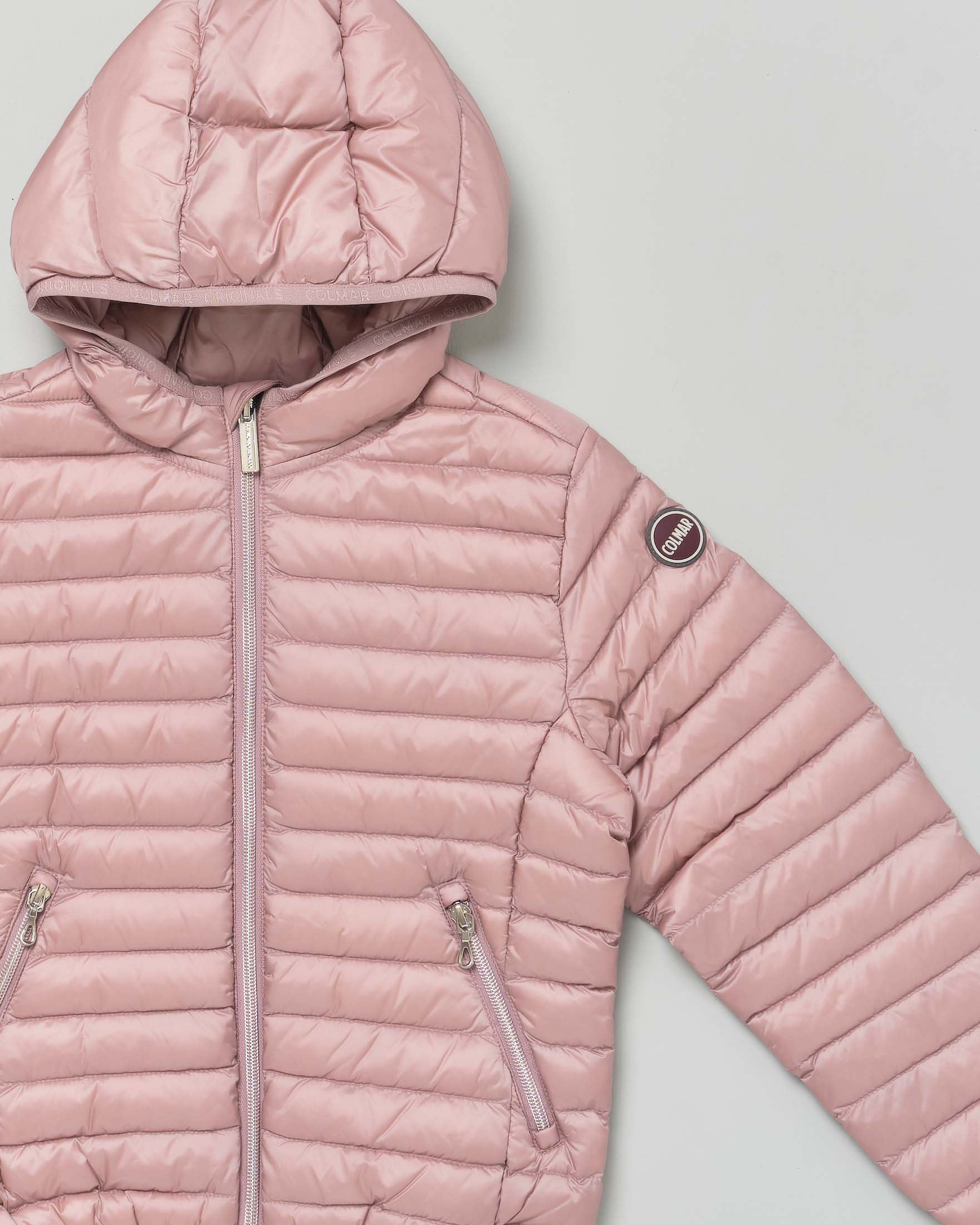 Piumino Colmar rosa cipria in nylon imbottito e trapuntato con cappuccio image