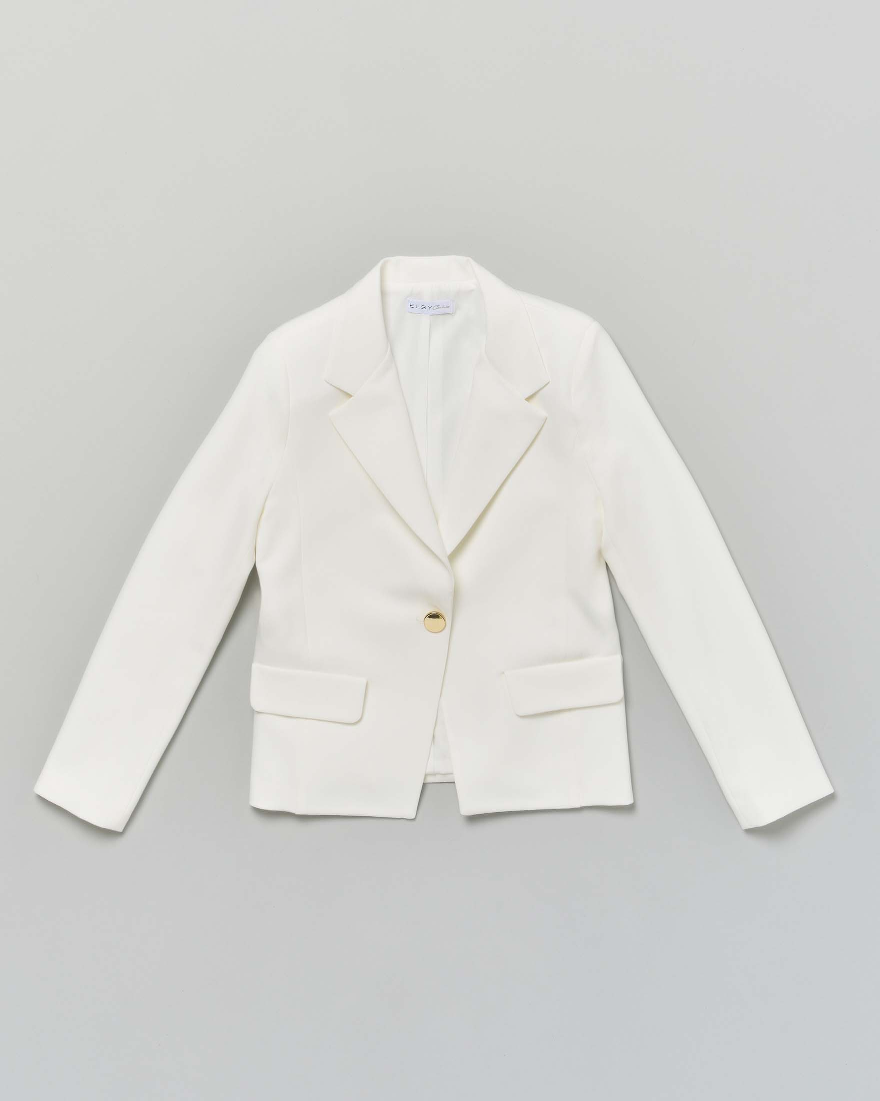 Blazer monopetto avorio in cady