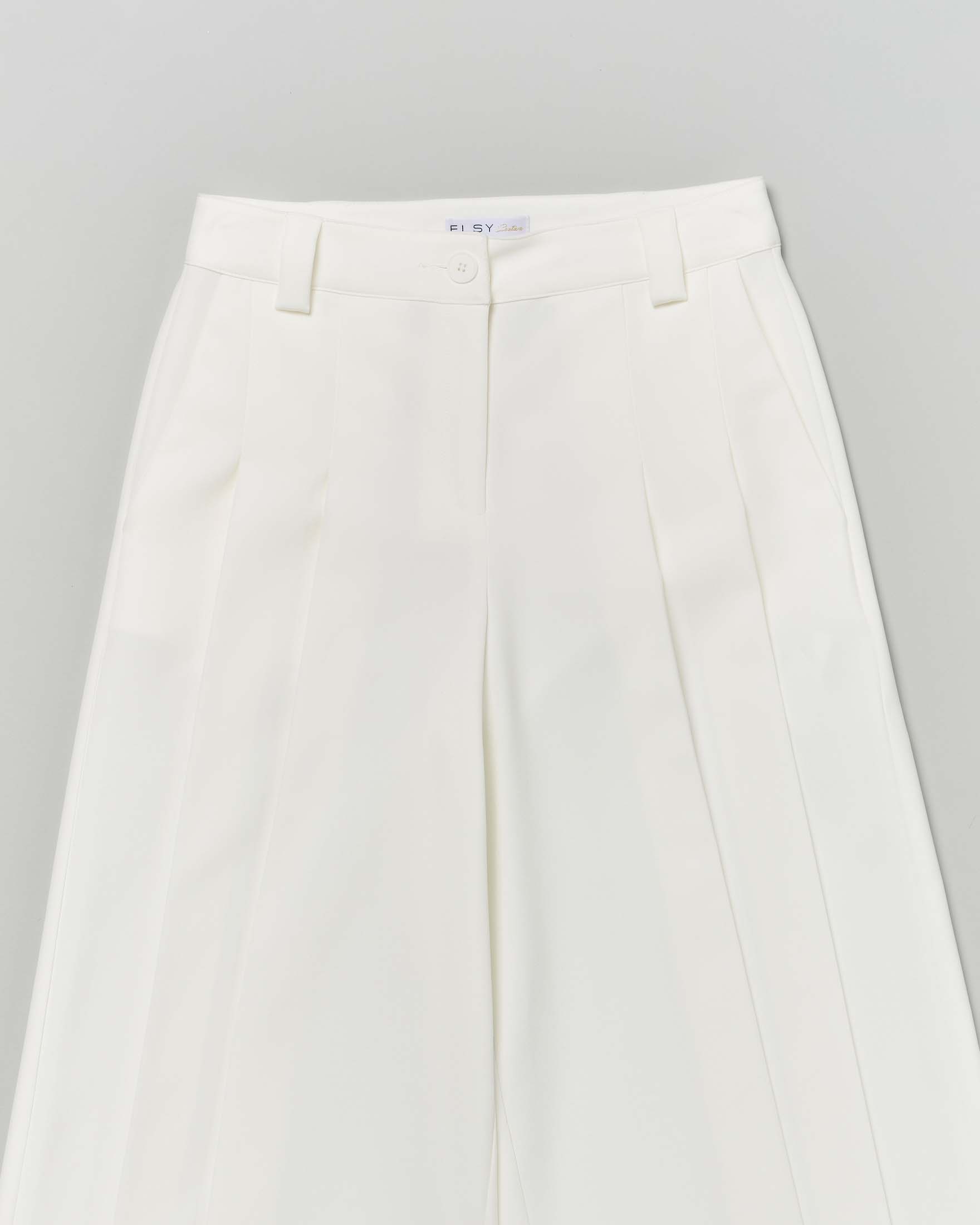 Pantalone palazzo Elsy avorio con pinces image