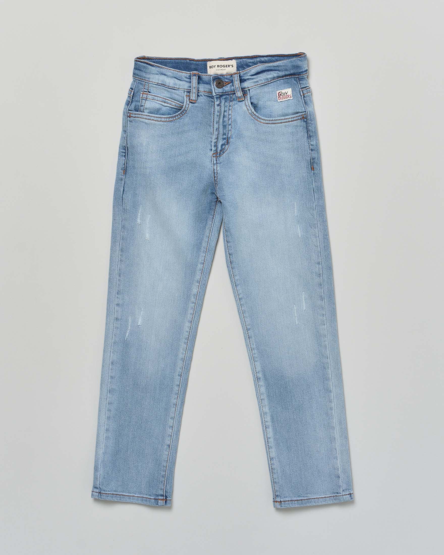Jeans Roy Roger's regular fit lavaggio chiaro stone washed con baffature