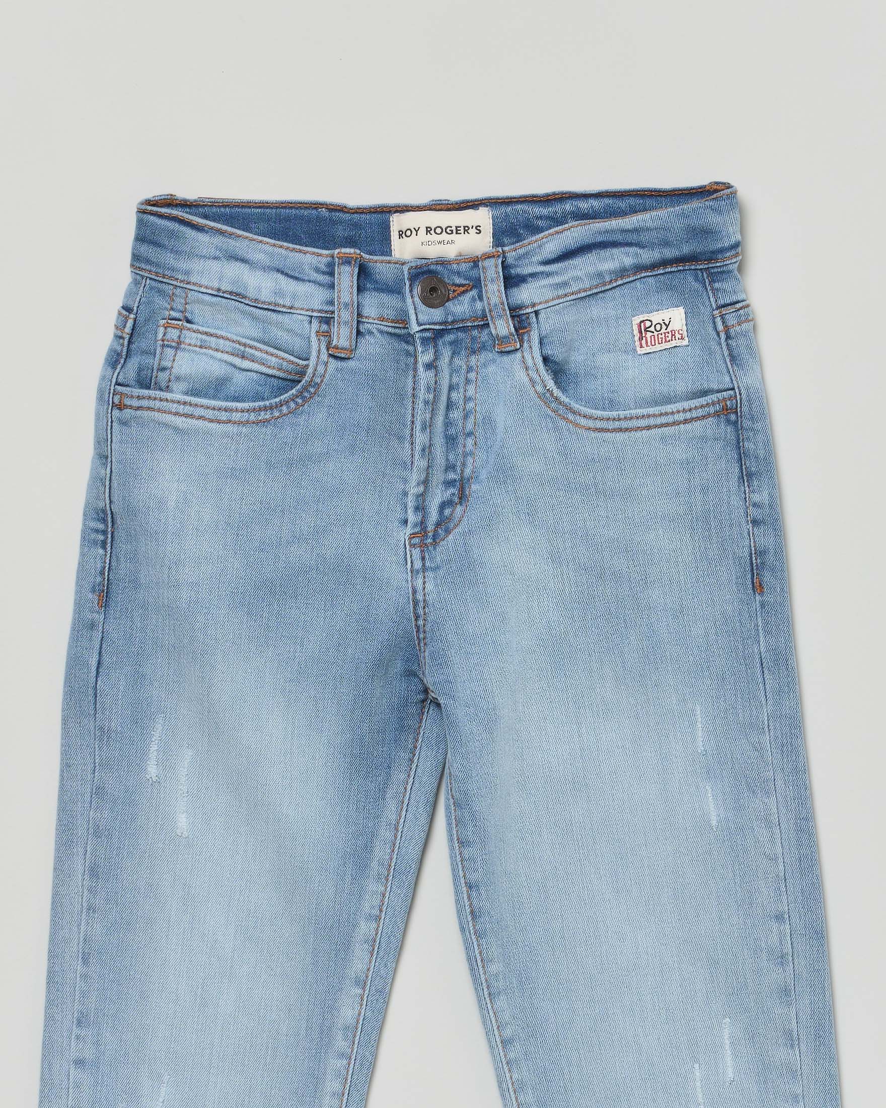 Jeans Roy Roger's regular fit lavaggio chiaro stone washed con baffature image