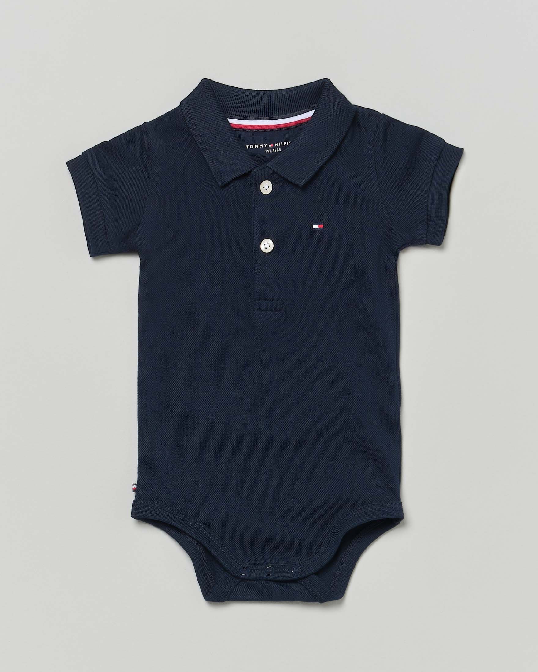 Body Tommy Hilfiger blu modello polo in cotone stretch