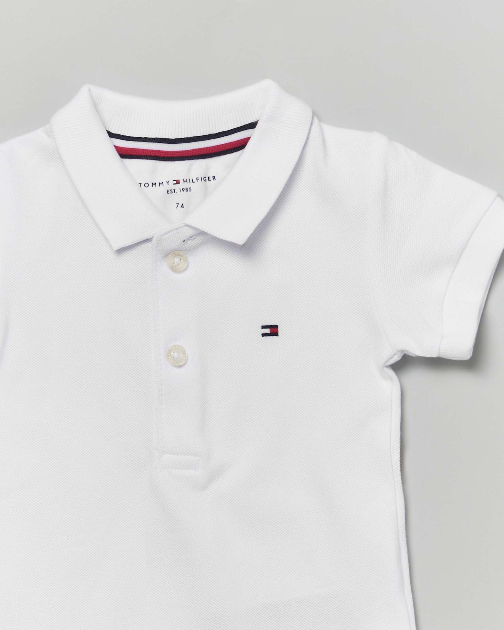 Body Tommy Hilfiger bianco modello polo in cotone stretch image